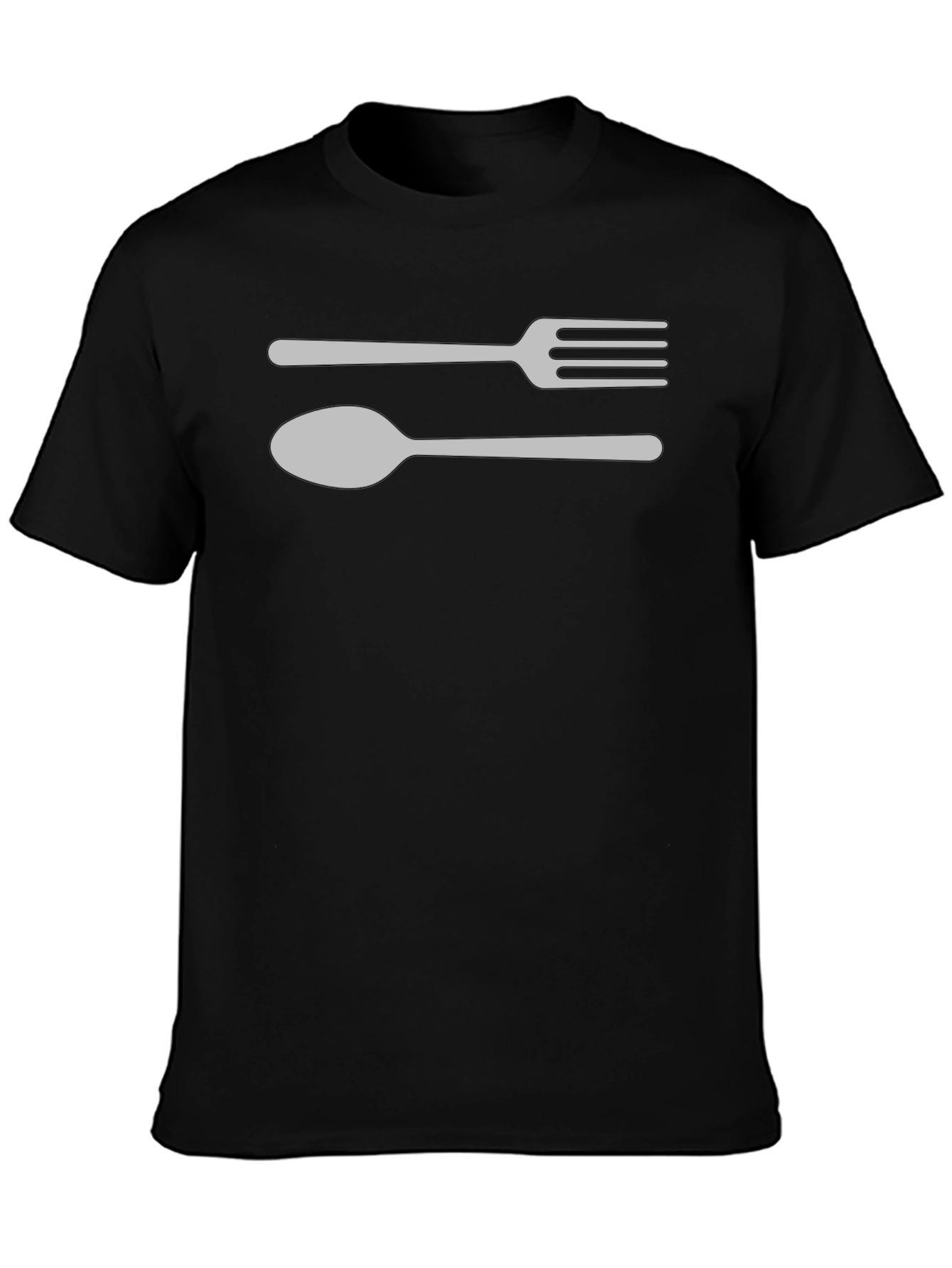 Black Fork & Spoon Graphic Tee - Black Cotton T-Shirt view 3