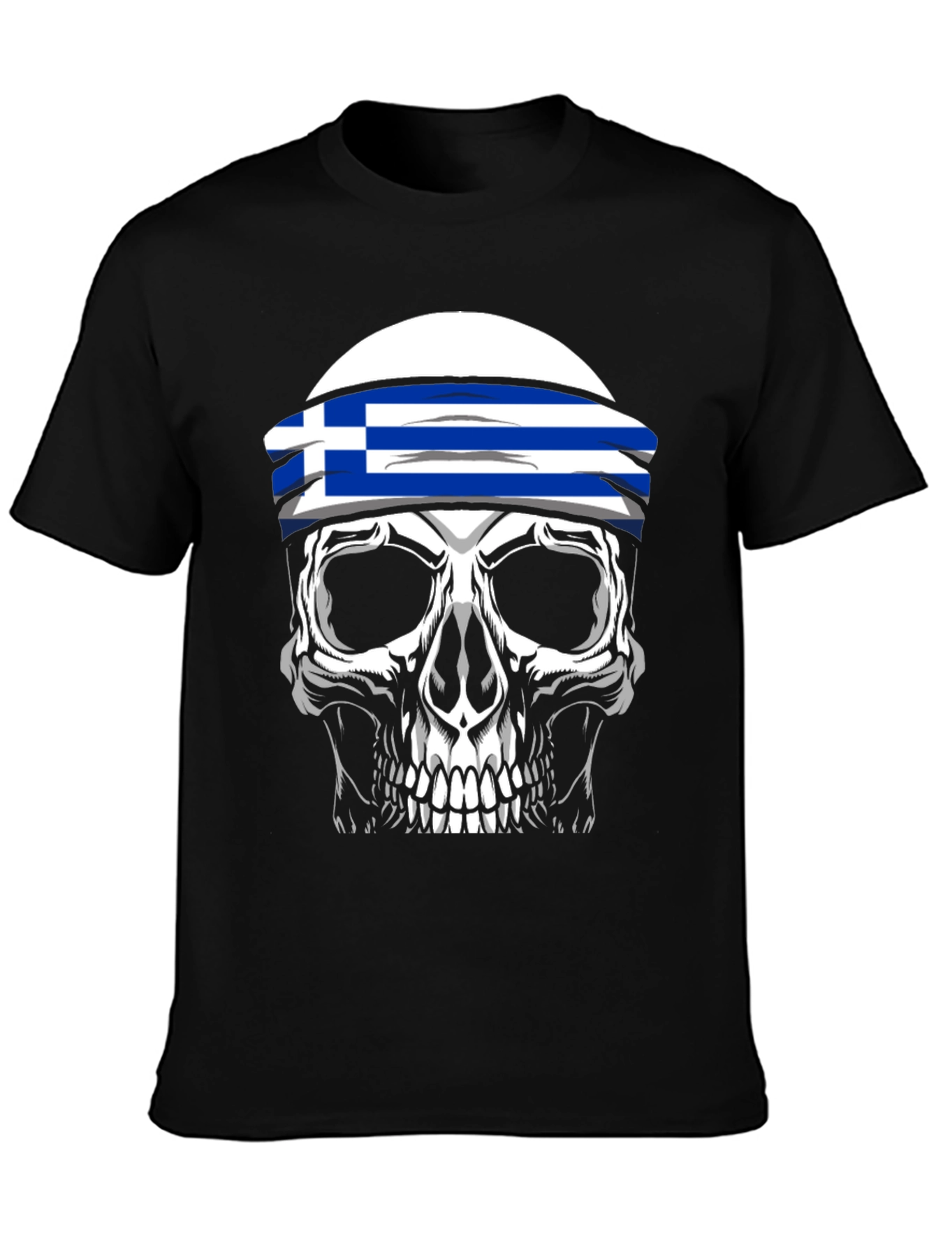 Greek Flag Skull T-Shirt - 3
