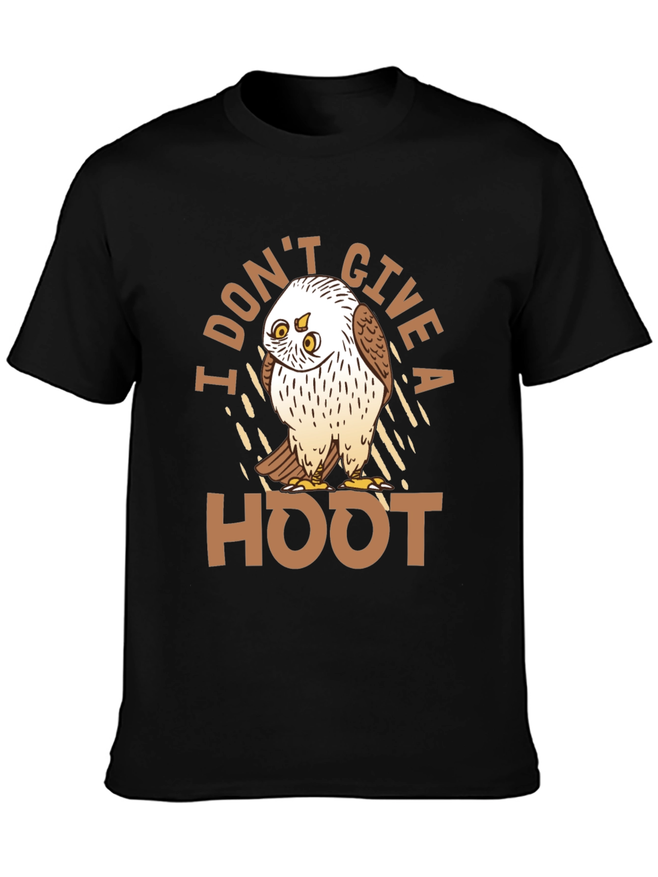 Black I Don't Give a Hoot Owl T-Shirt view 3