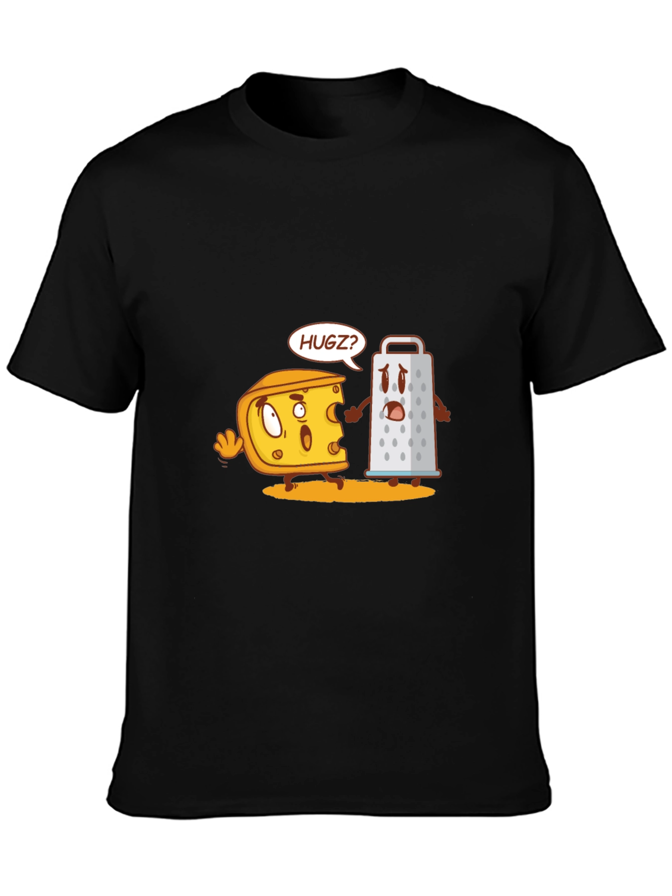 Black Funny Cheese Hug T-Shirt view 3