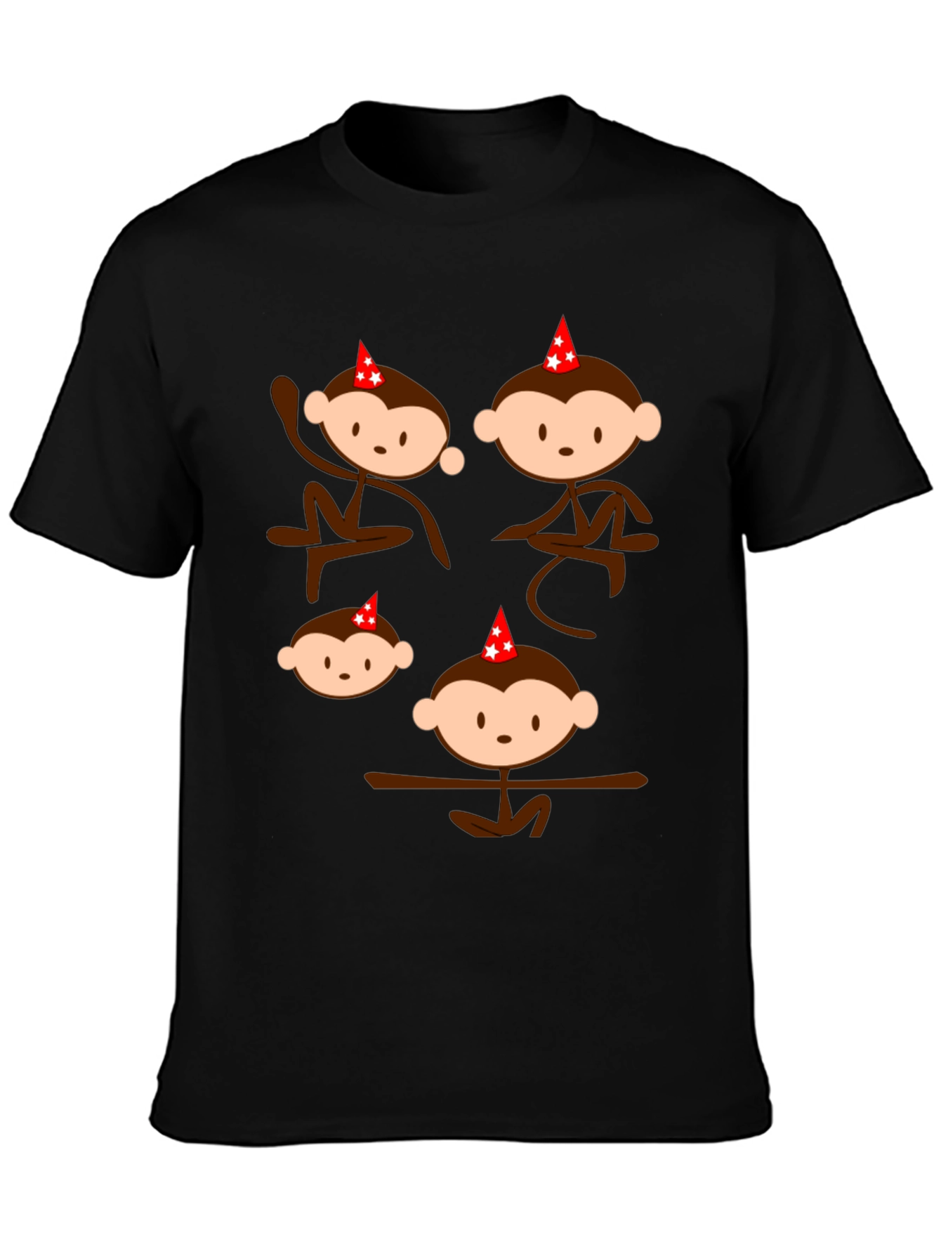 Black Monkey Birthday Party T-Shirt view 3