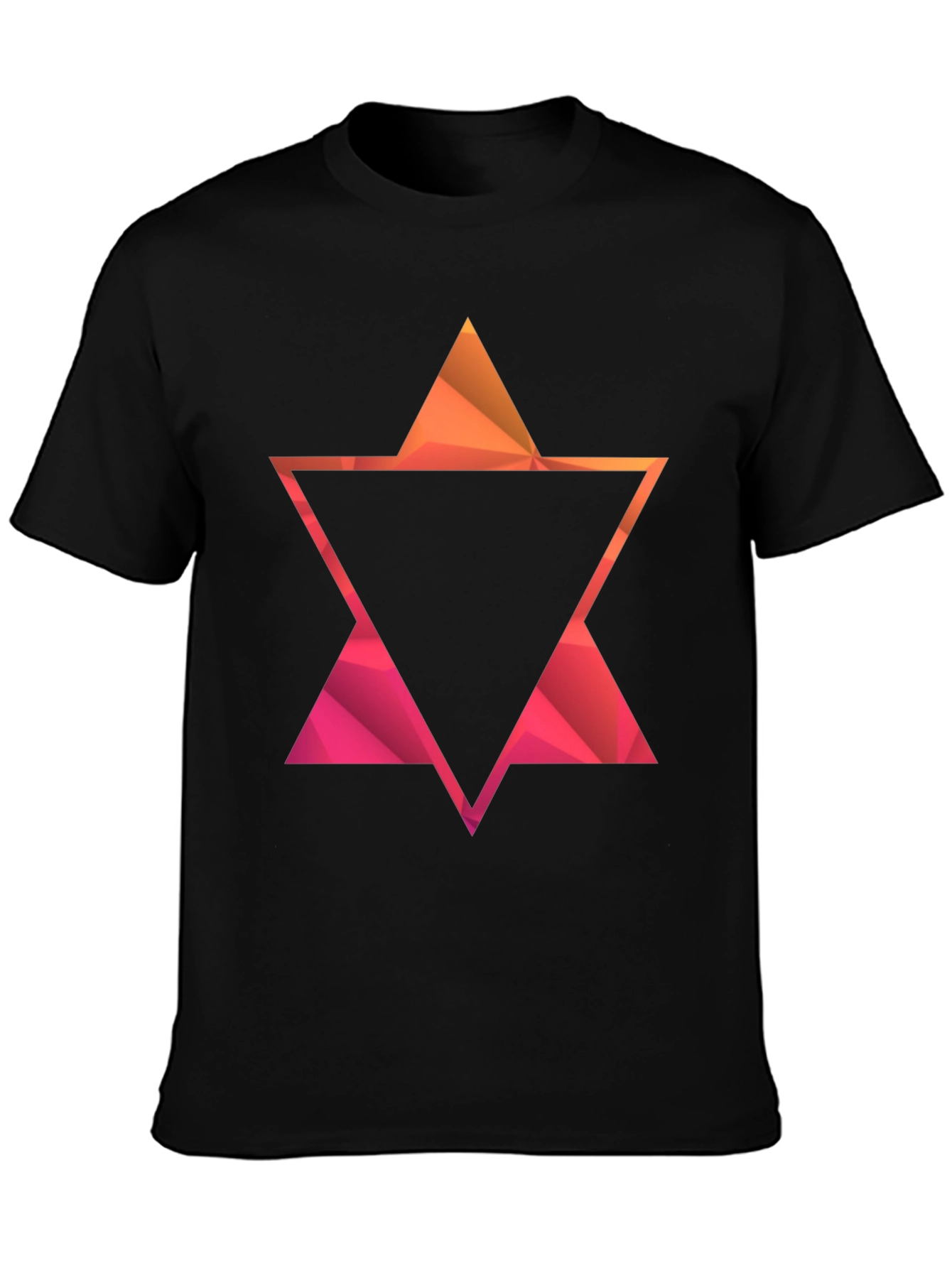 Black Geometric Star Graphic Tee - Modern Casual Style view 3