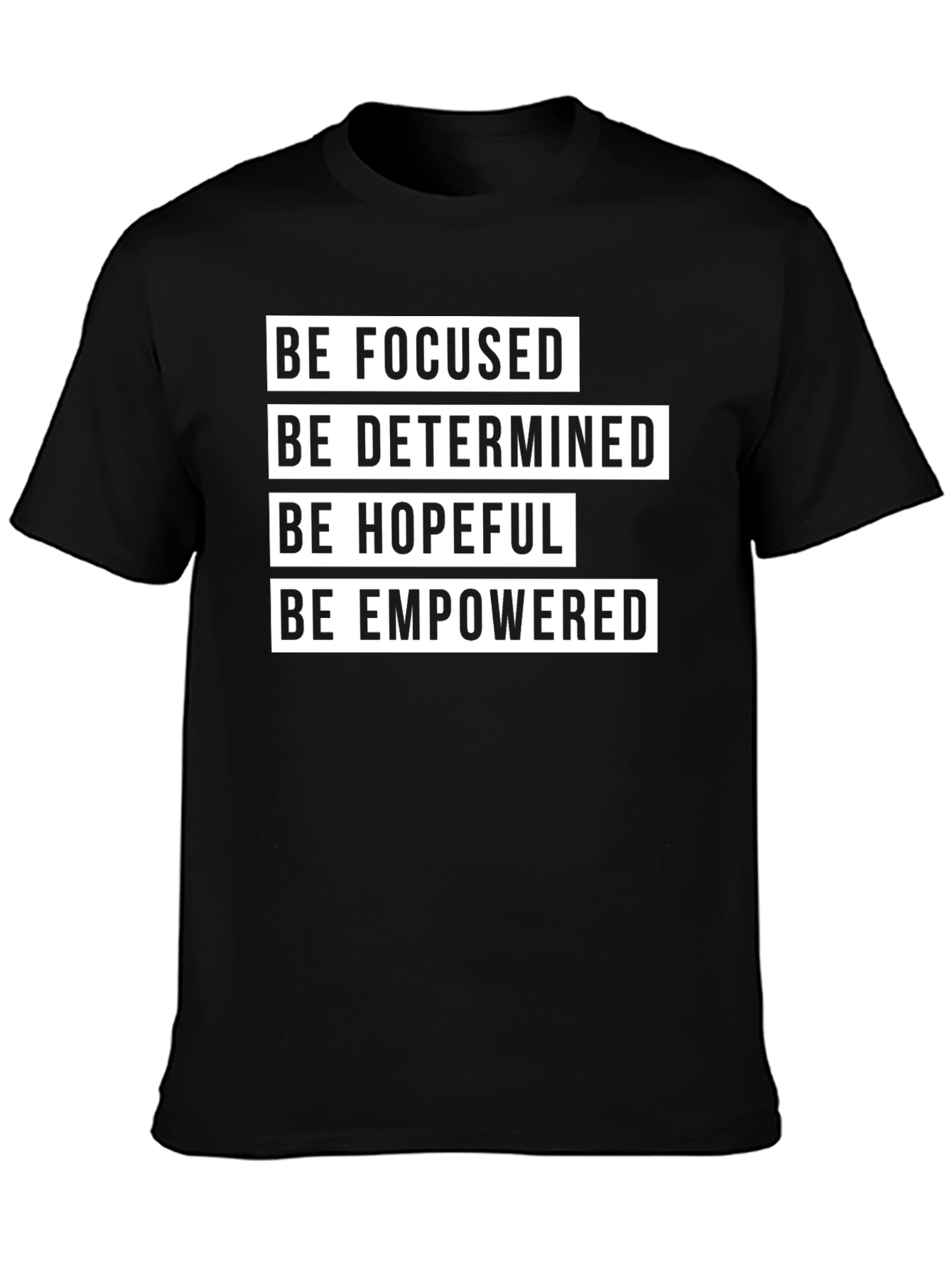Black Motivational Graphic T-Shirt: Be Focused view 3