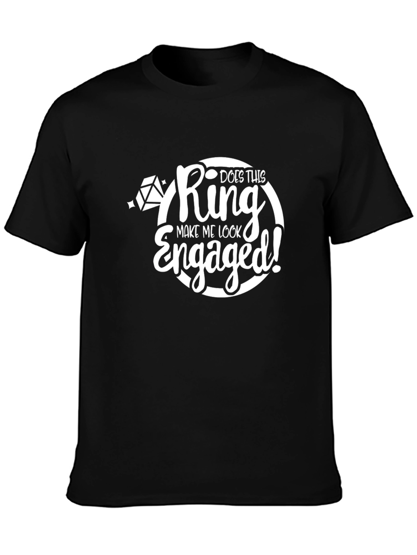 Black Engaged Graphic Tee - Funny Engagement Shirt view 3