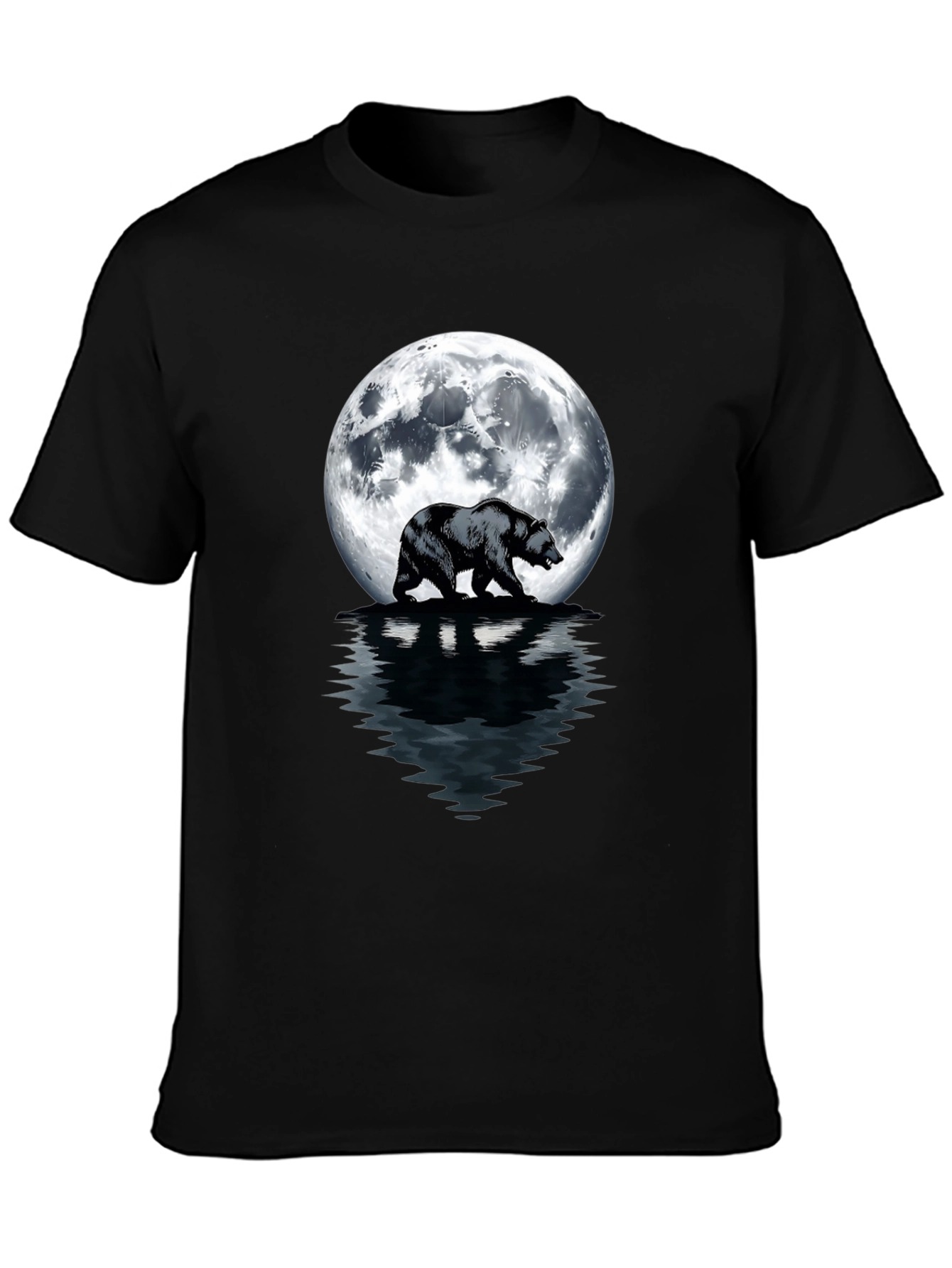 Bear Moon T-Shirt - Men's Black Graphic Tee - 3