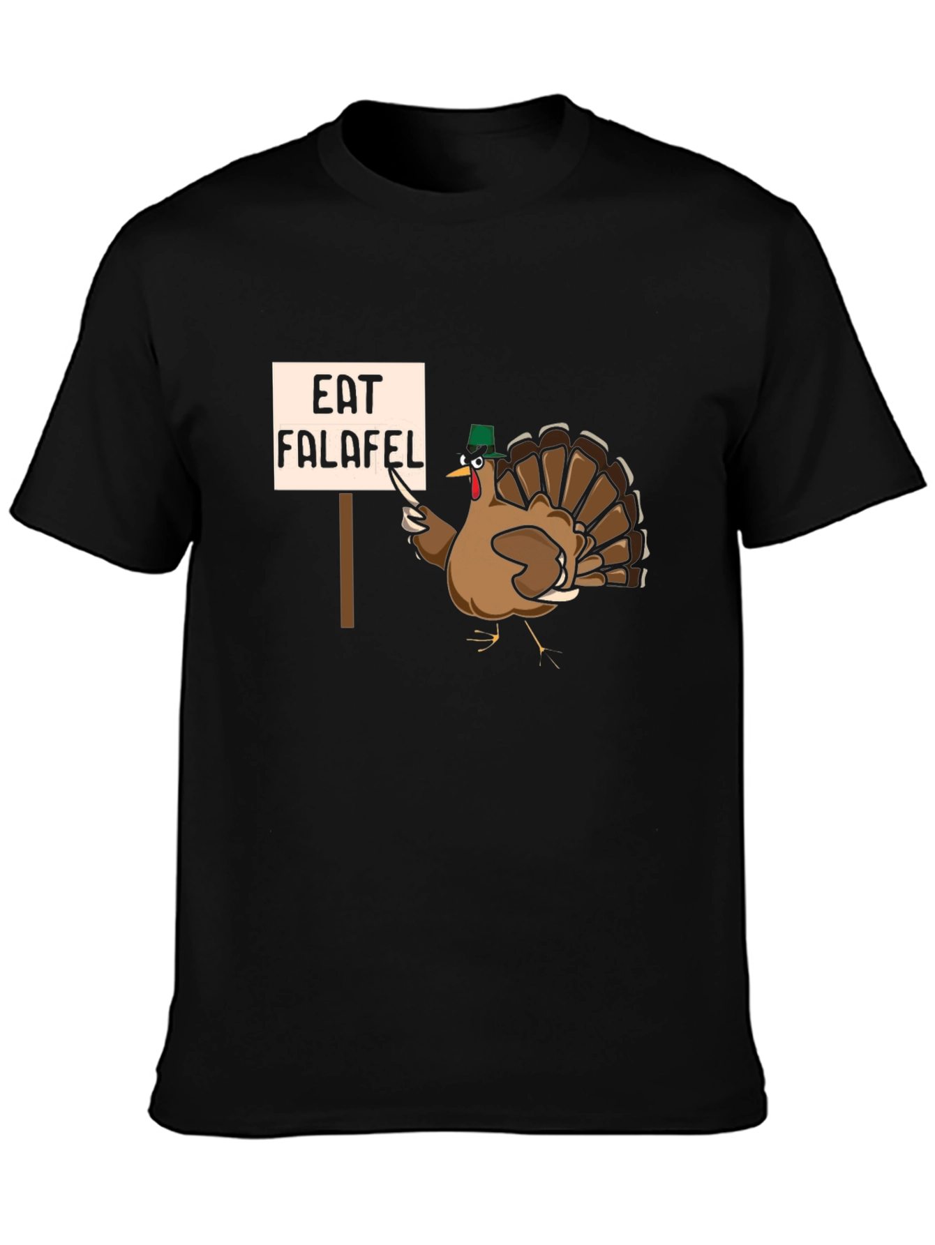 Black Eat Falafel Turkey Humor T-Shirt view 3