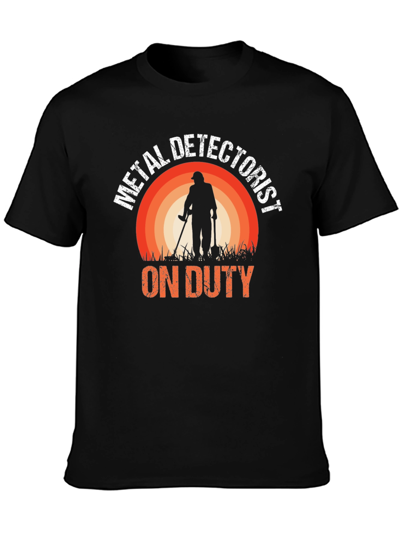 Black Metal Detectorist On Duty T-Shirt - Black view 3