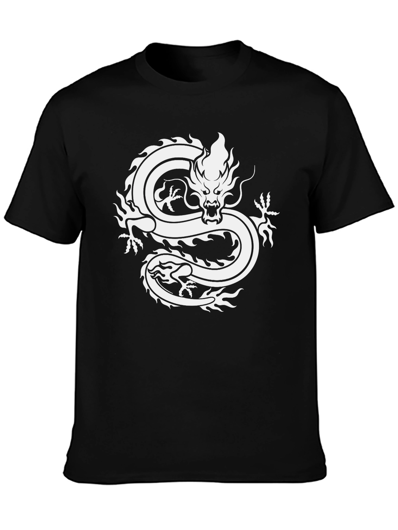 Black Dragon Graphic Tee - Stylish Black Cotton T-Shirt view 3