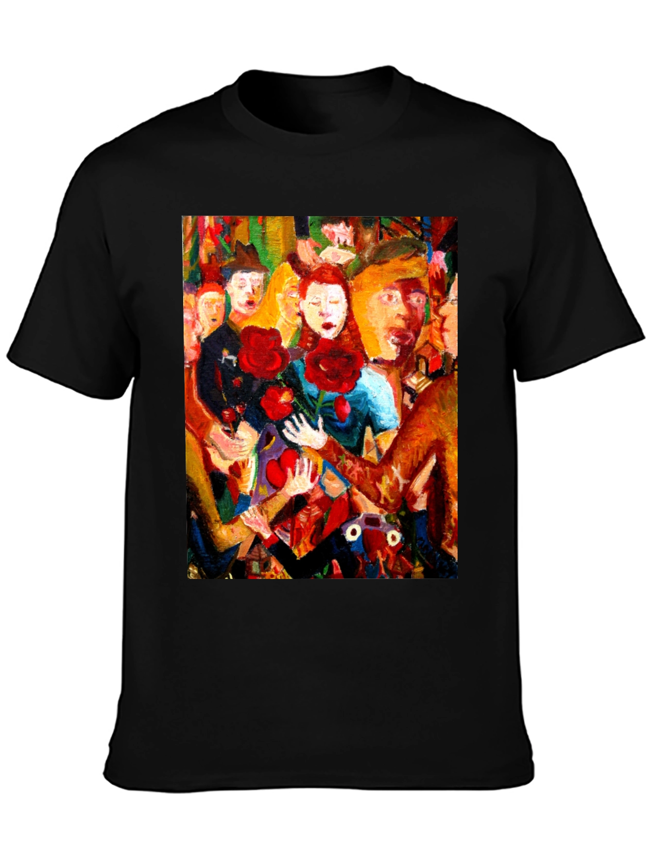 Black Expressionist Painting Graphic Tee view 3