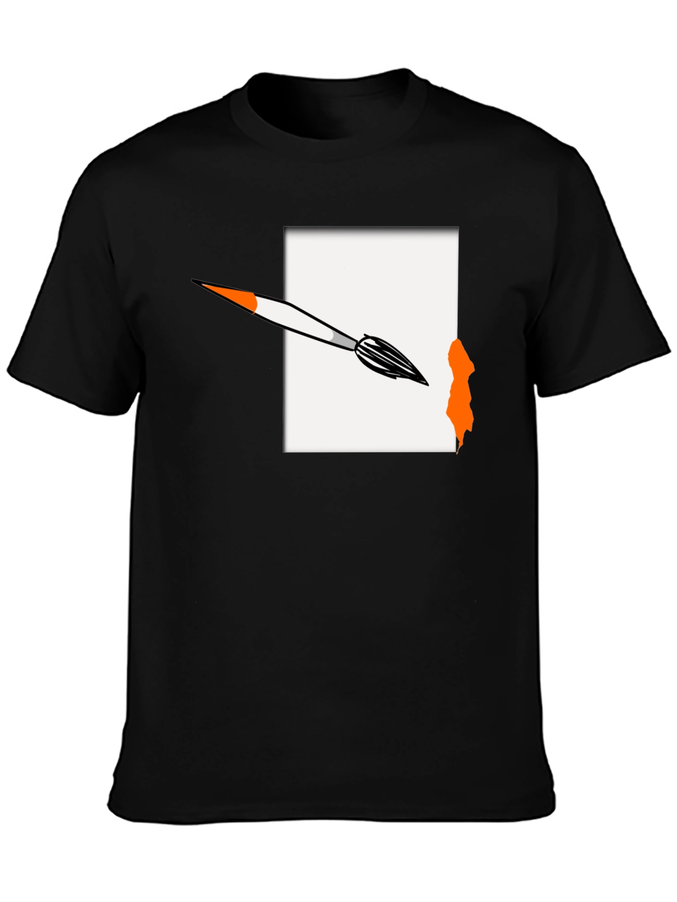 Black Artistic Brushstroke Graphic Tee view 3