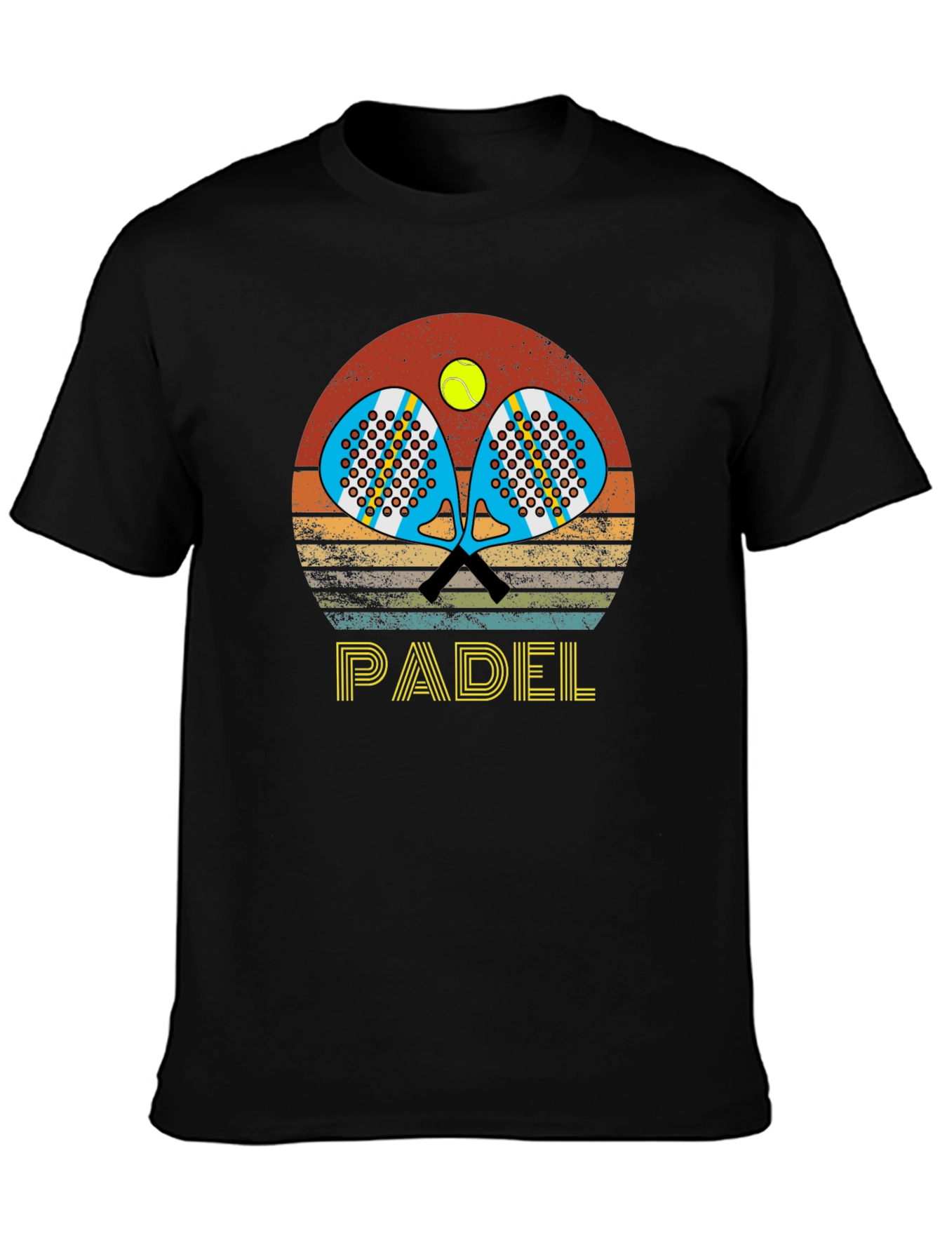 Black Retro Padel T-Shirt: Vintage Sportswear view 3