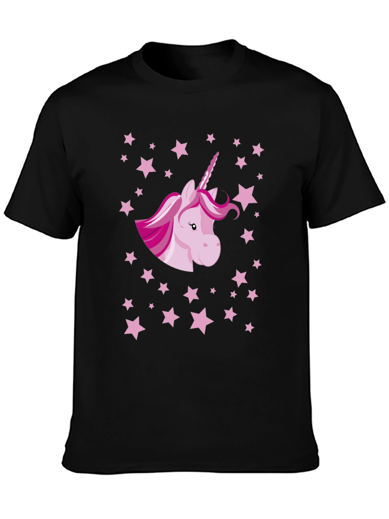 Black Unicorn Starry Night Graphic Tee - Black Cotton T-Shirt view 3