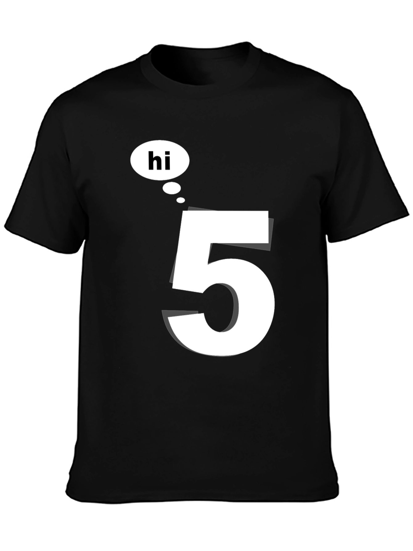 Black Hi 5 Black T-Shirt - Casual Wear view 3