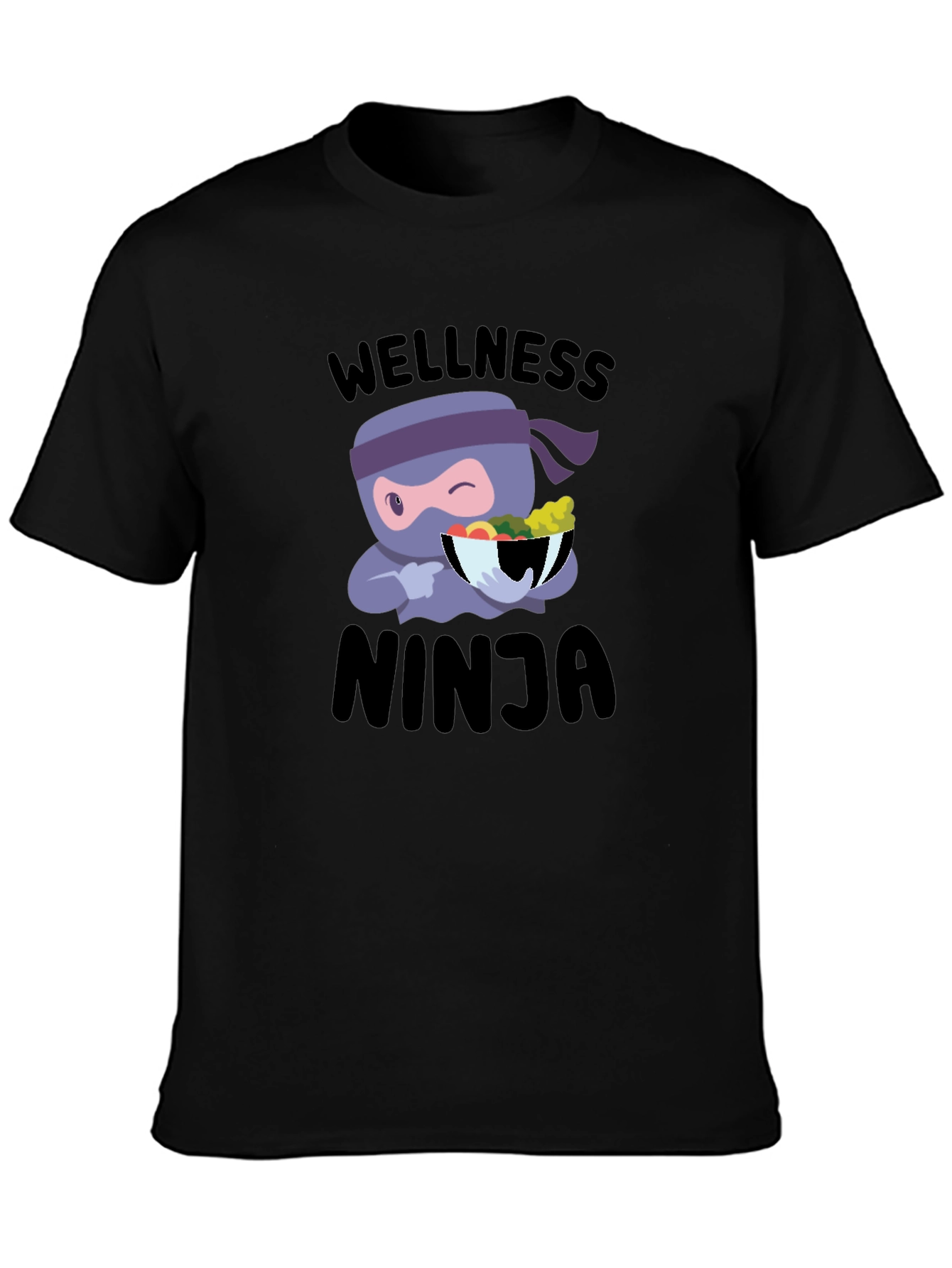 Black Wellness Ninja Black T-Shirt view 3