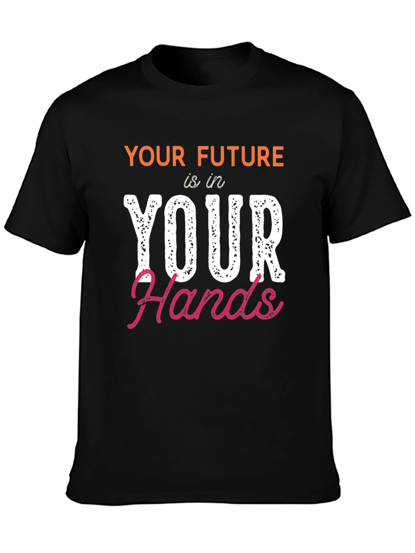 Black Future in Your Hands Graphic Tee - Motivational Design view 3