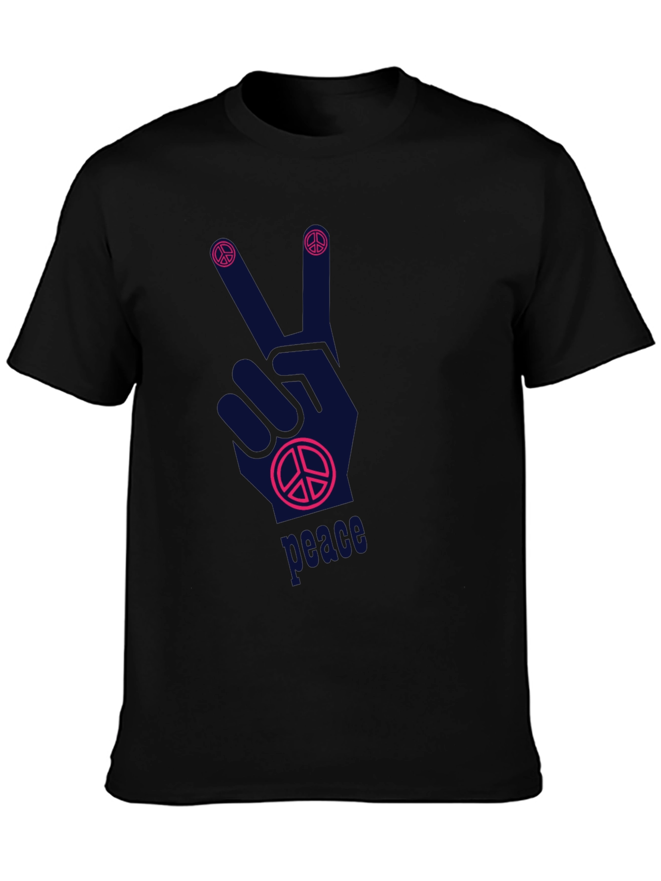 Black Peace Sign Graphic T-Shirt - Relaxed Fit view 3
