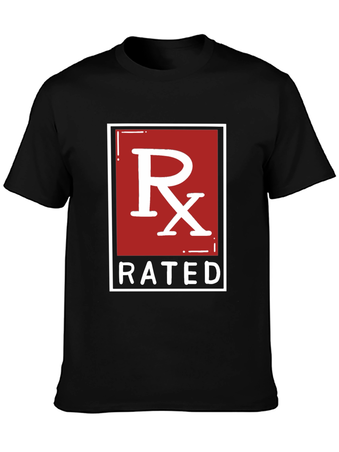 Black RX Rated Graphic Tee - Black Cotton T-Shirt view 3