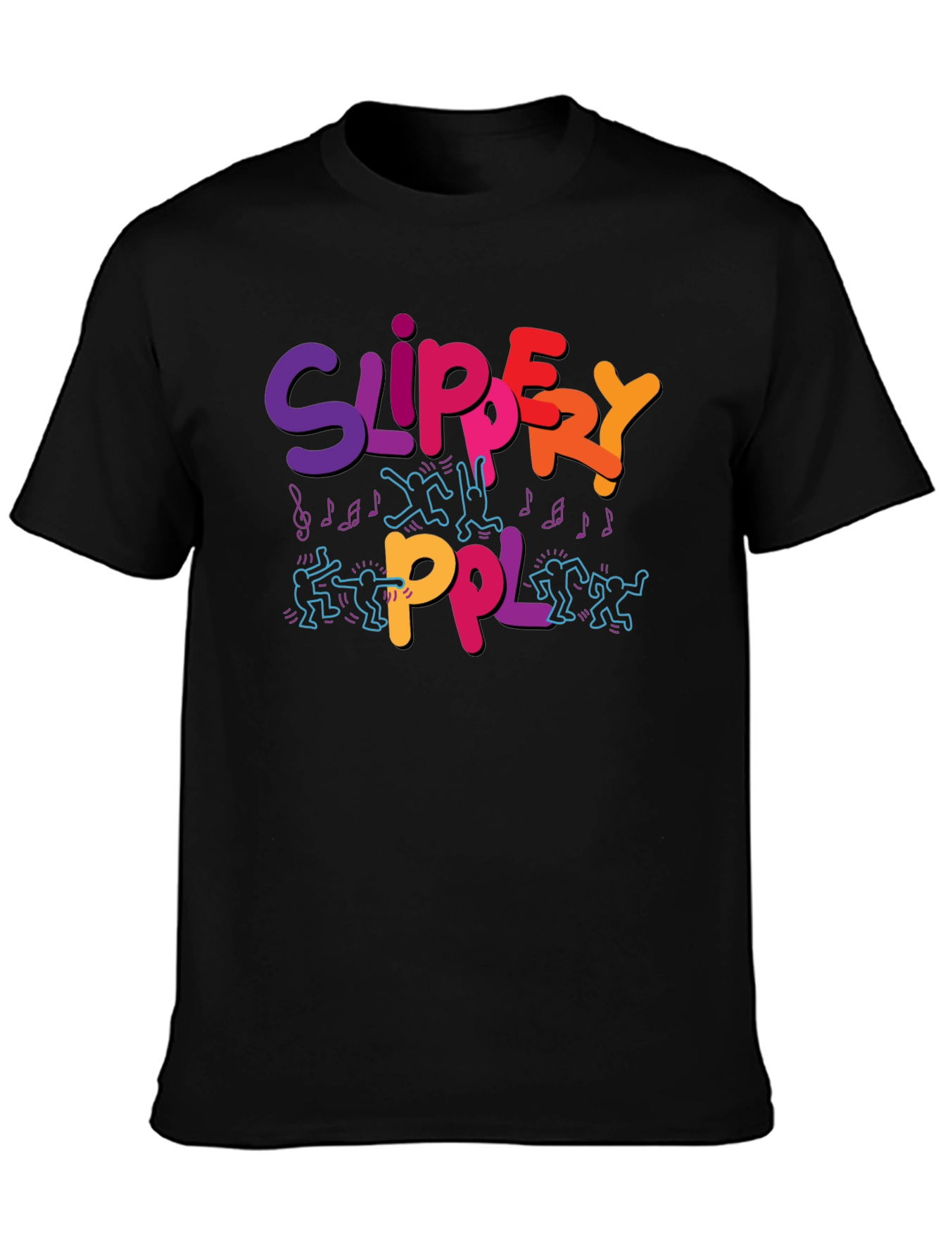 Black Slippery PPL Graphic T-Shirt - Black view 3