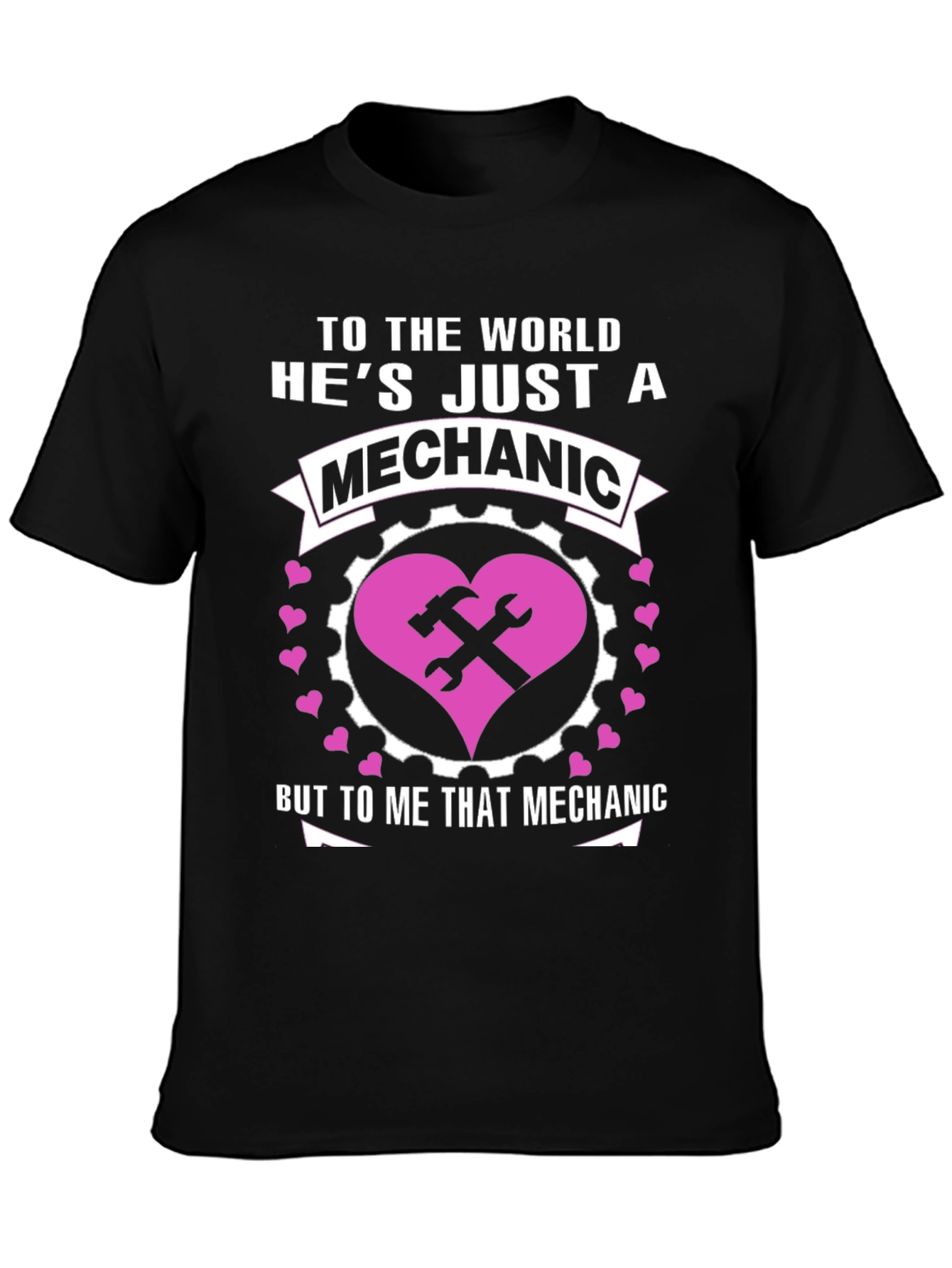 Black Mechanic Love Tee - Gift for Her view 3
