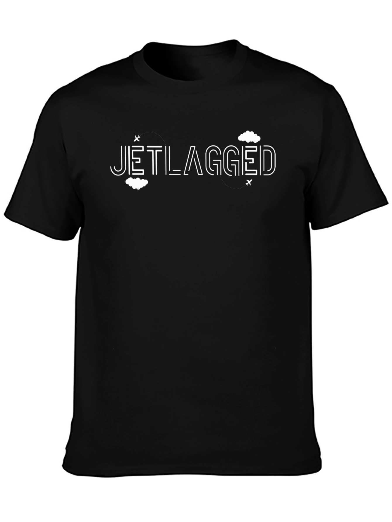 Black Jet Lagged Graphic T-Shirt - Black Crew Neck view 3