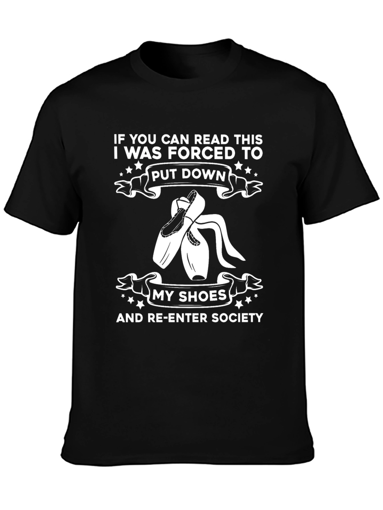 Black Funny Ballet Lover T-Shirt view 3