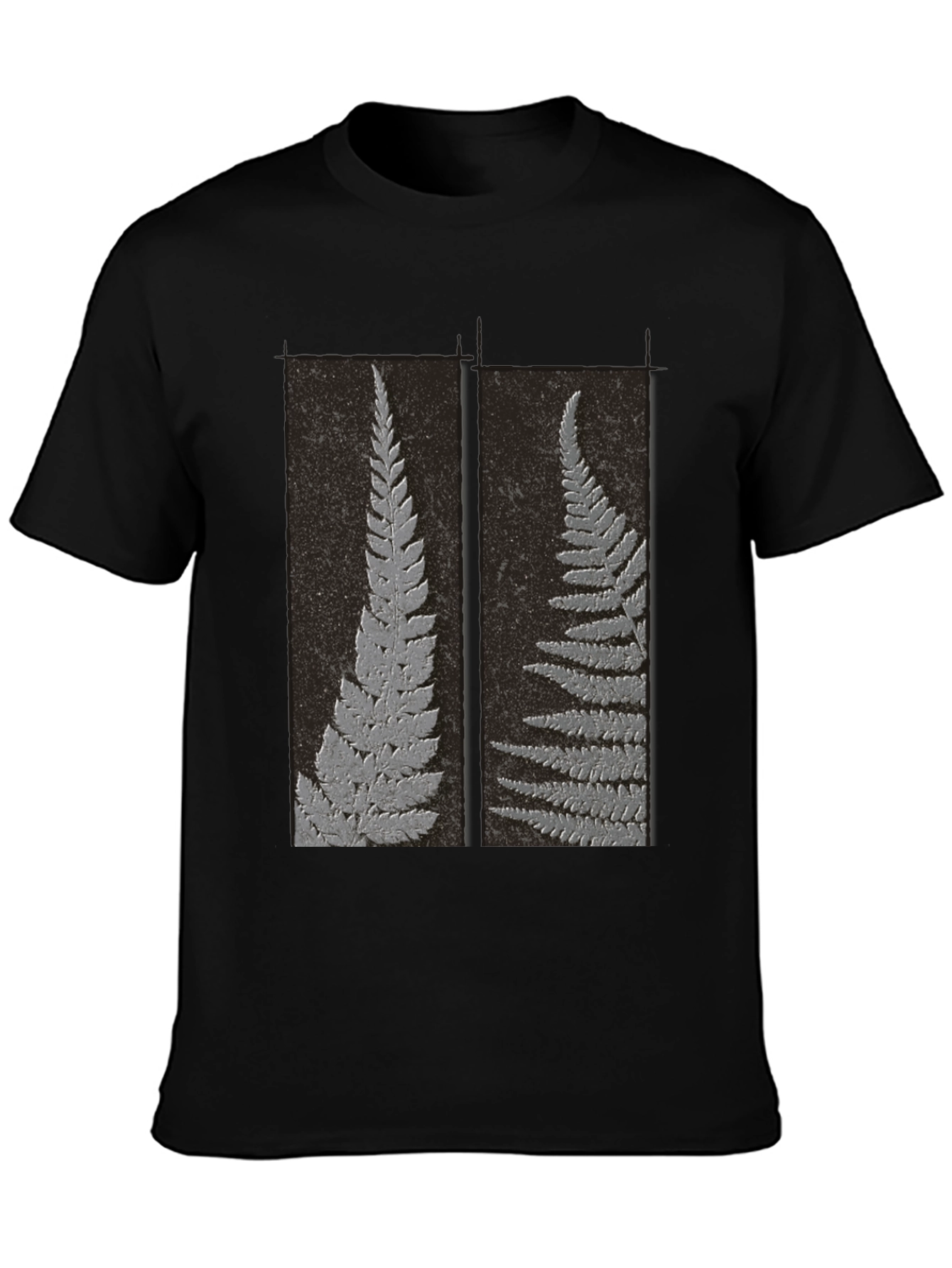 Black Fern Fossil Print Tee - Black Cotton Blend view 3
