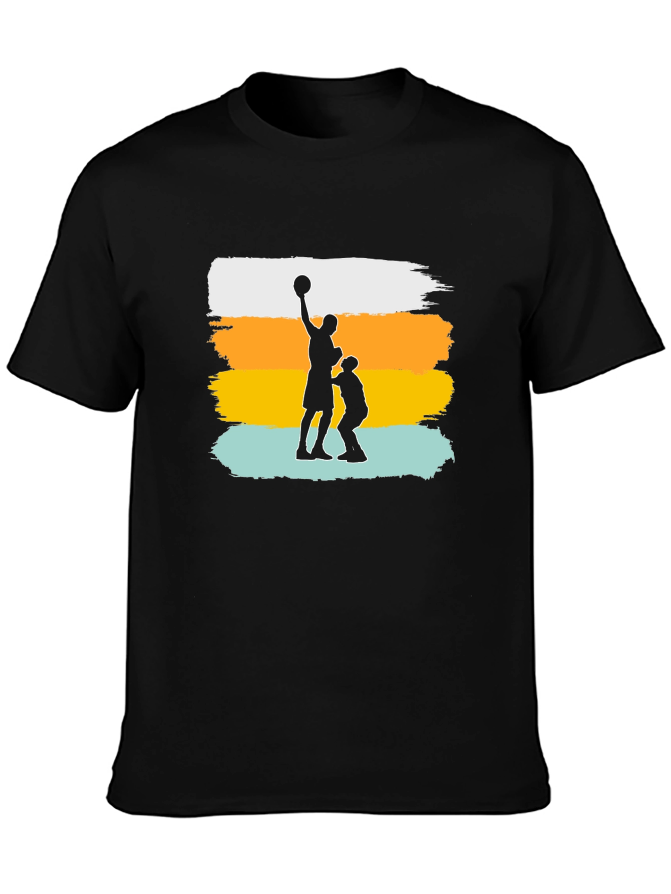 Black Basketball Silhouette T-Shirt view 3