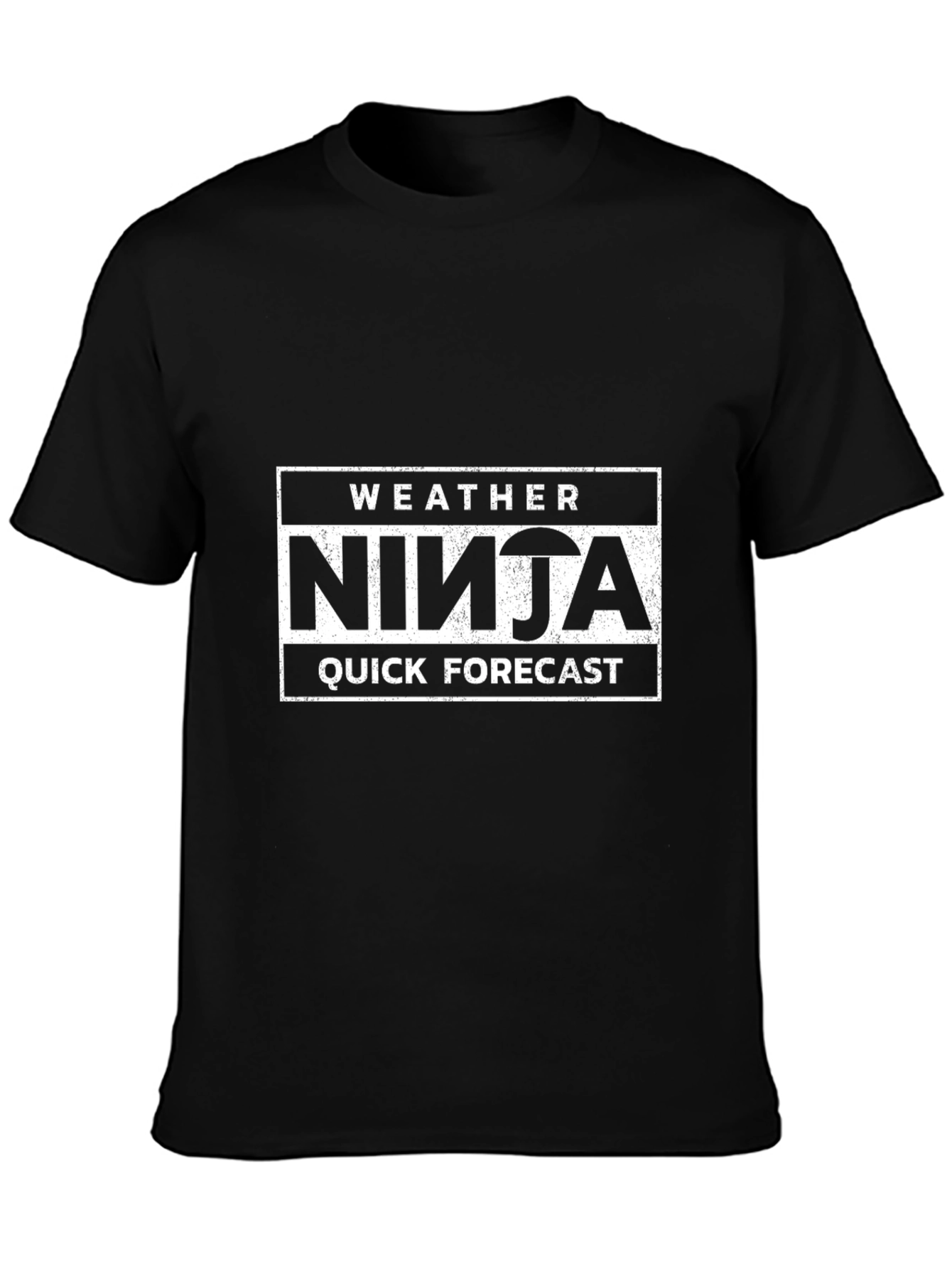 Black Weather Ninja Quick Forecast Black T-Shirt view 3