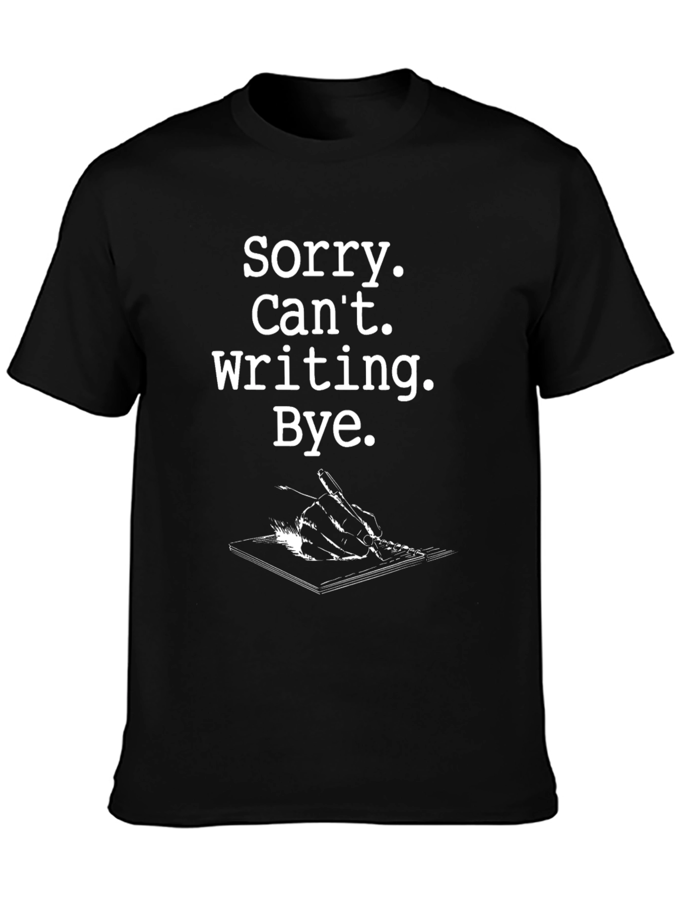 Black Sorry, Can't, Writing T-Shirt - Black view 3