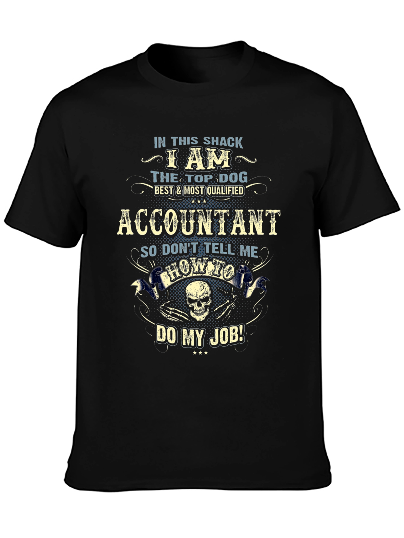 Black Accountant Top Dog Graphic T-Shirt view 3