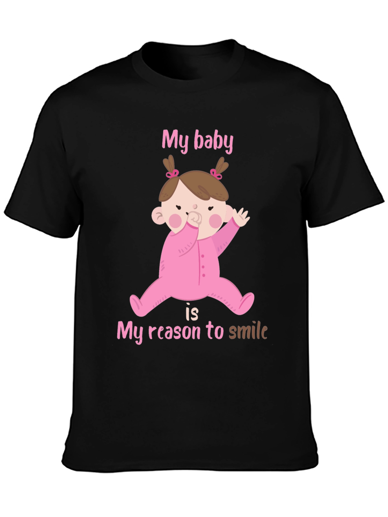 Black My Baby, My Reason To Smile T-Shirt view 3