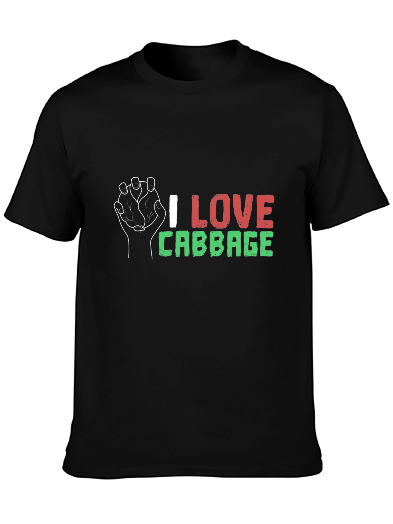 Black I Love Cabbage Graphic Tee - Black view 3