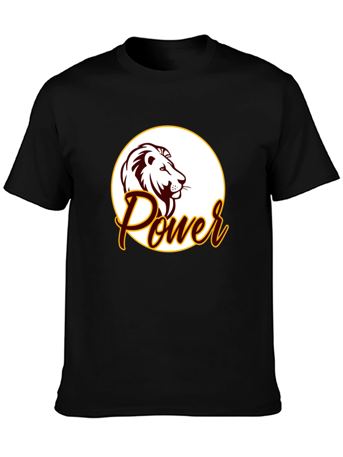 Black Power Lion Graphic Tee - Black Cotton Blend view 3