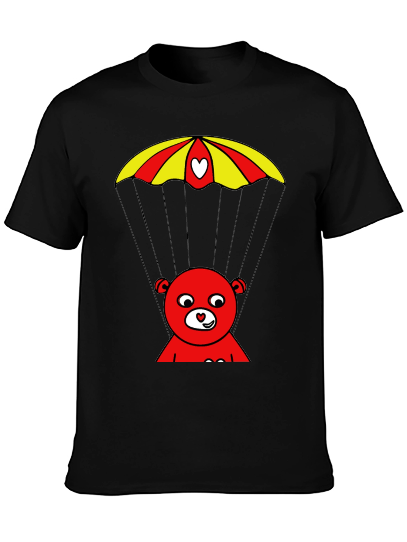 Black Red Bear Parachute Graphic Tee view 3