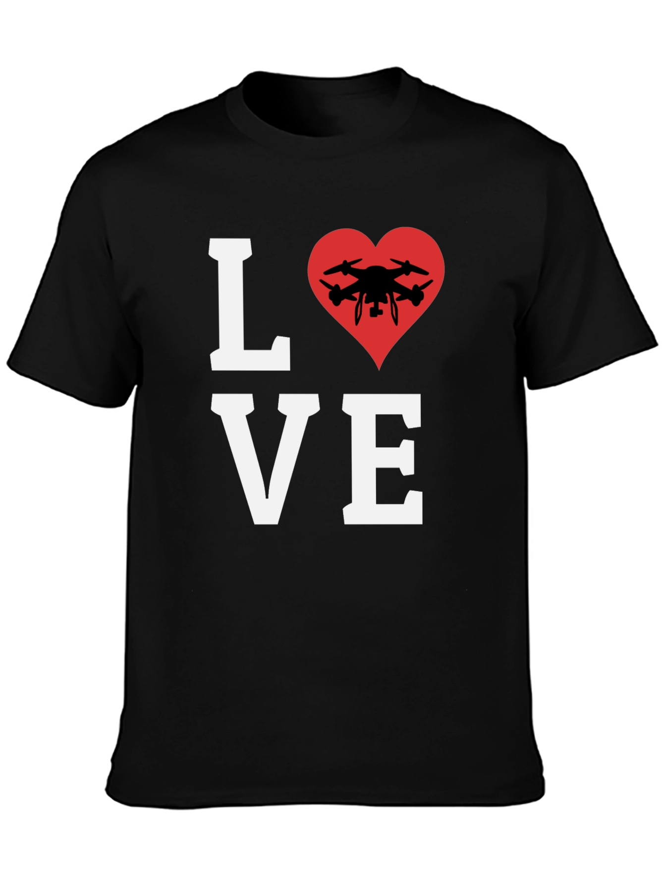 Black Drone Lover T-Shirt - Pilot Heart Tee view 3