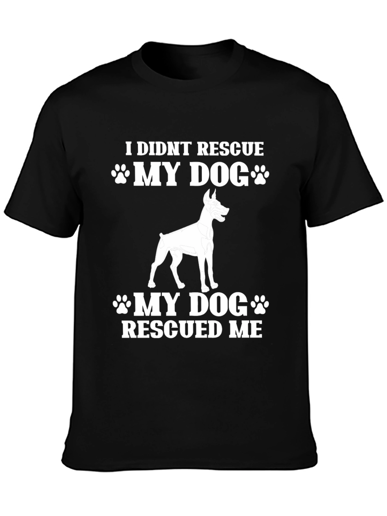 Black Dog Rescue T-Shirt - My Dog Rescued Me view 3