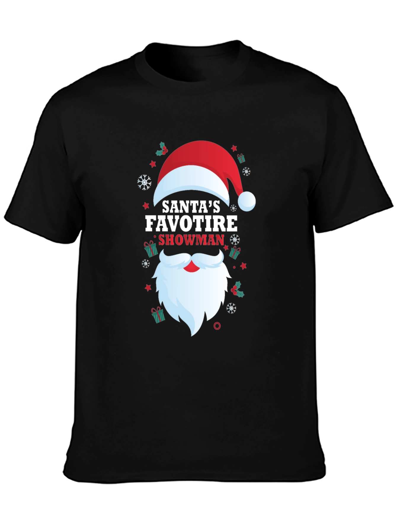 Black Santa's Favotire Showman Christmas T-Shirt view 3