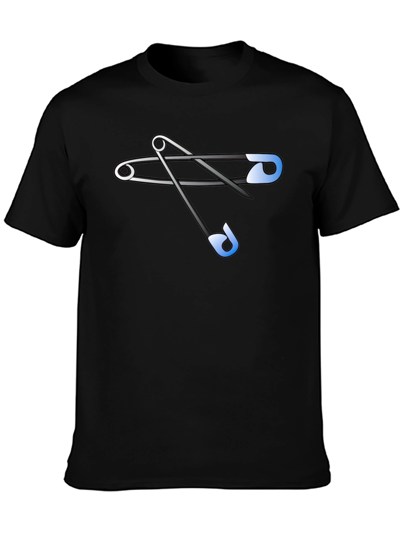 Black Safety Pins Graphic Tee - Black view 3