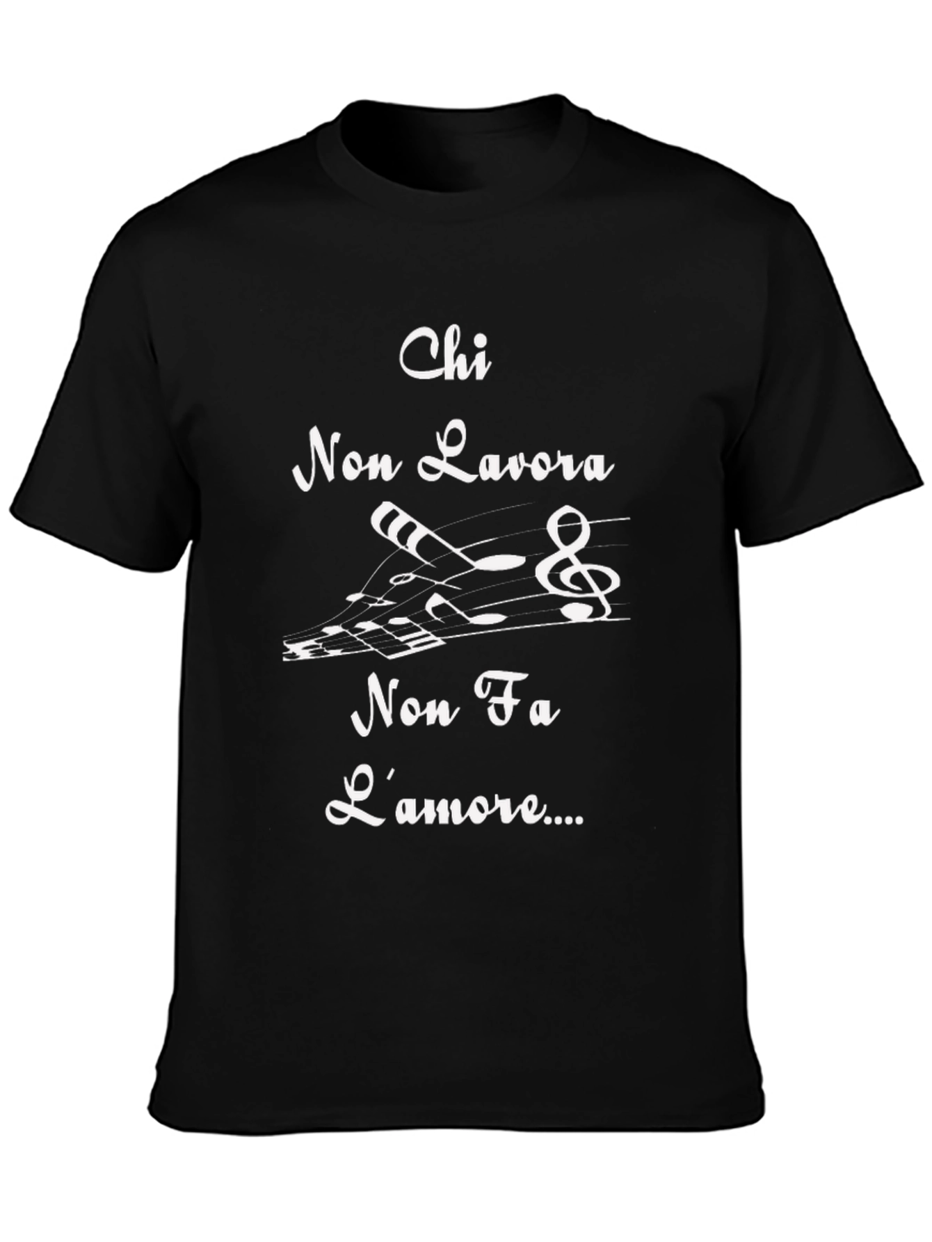 Black Chi Non Lavora T-Shirt - Italian Saying view 3
