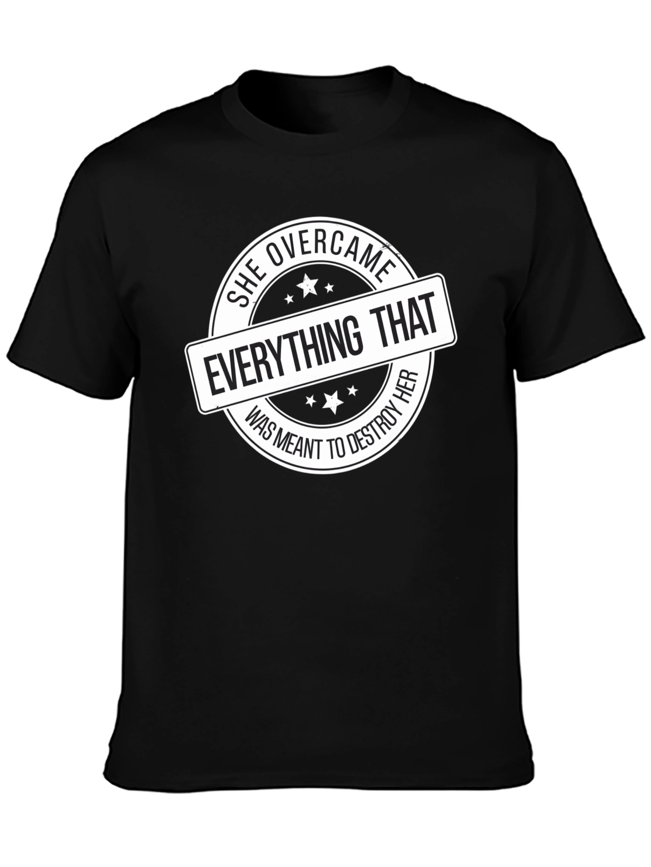 Black Empowered Woman T-Shirt - She Overcame Graphic Tee view 3