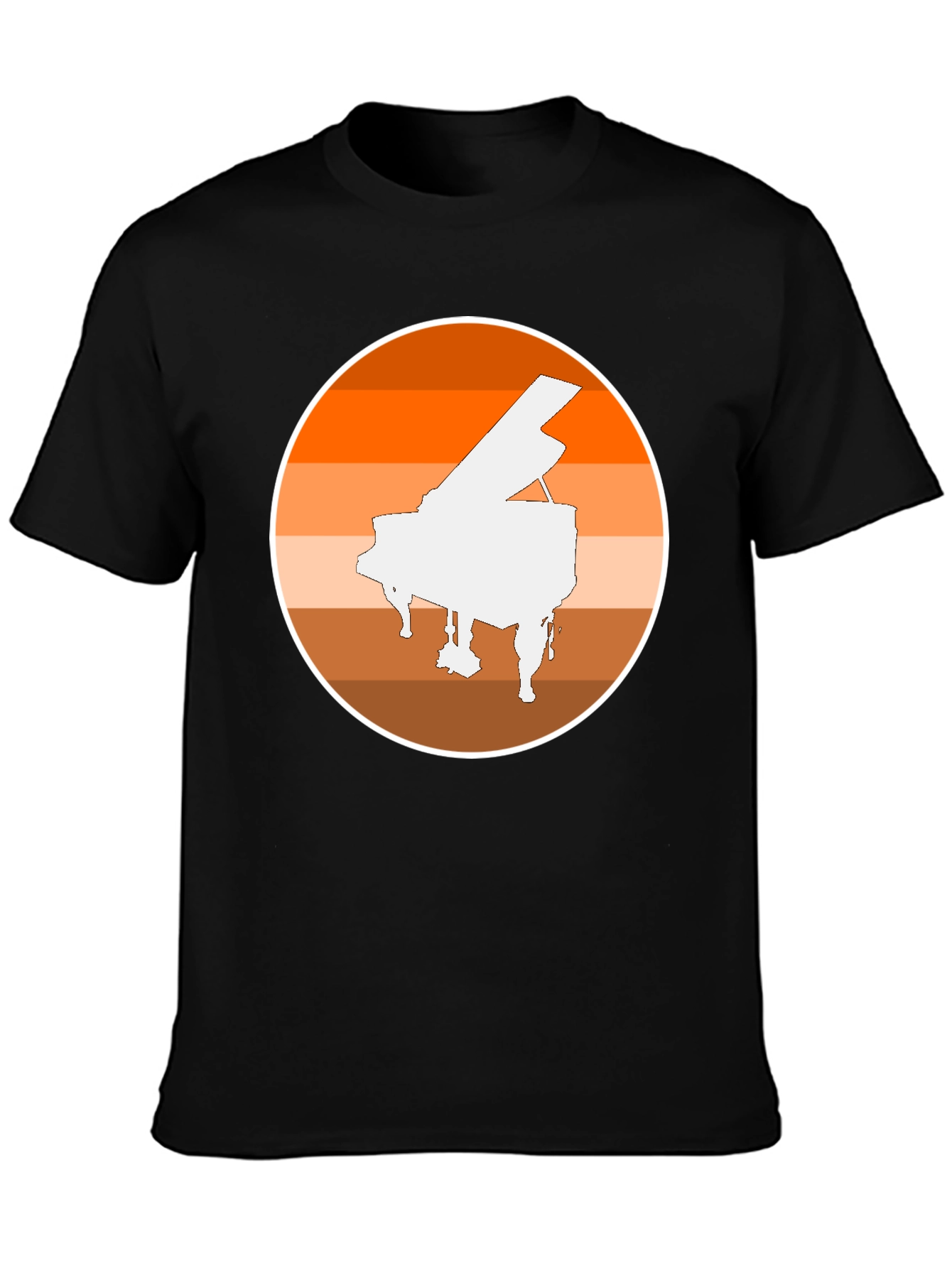 Black Piano Sunset Graphic Tee - Musician Style view 3