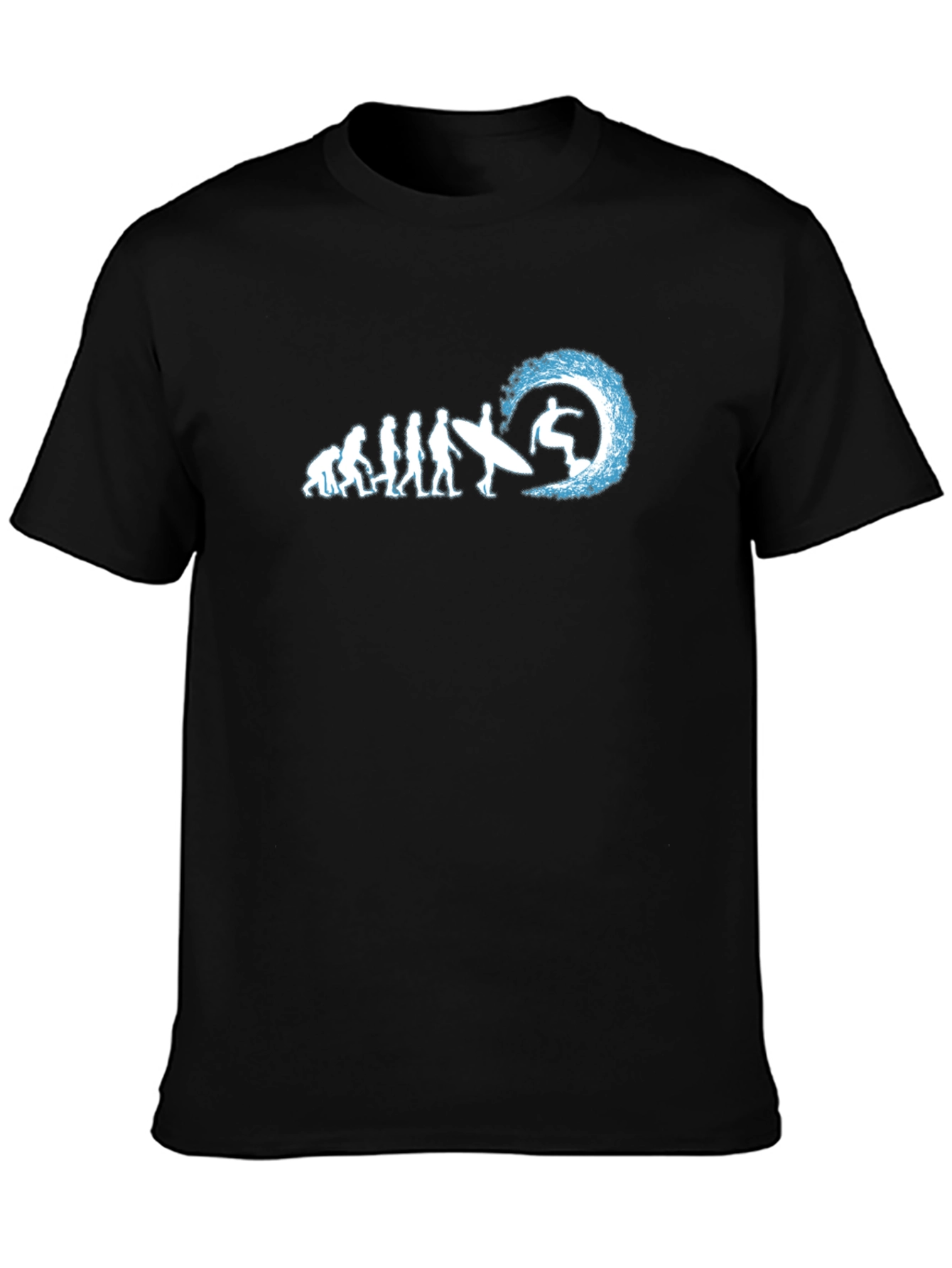 Black Evolution of Surfing Graphic T-Shirt view 3