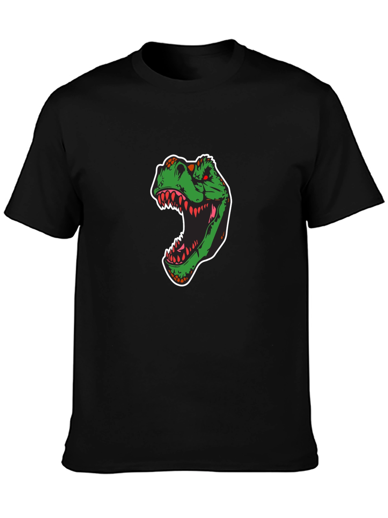 Black Dinosaur Graphic Tee - T-Rex Design view 3