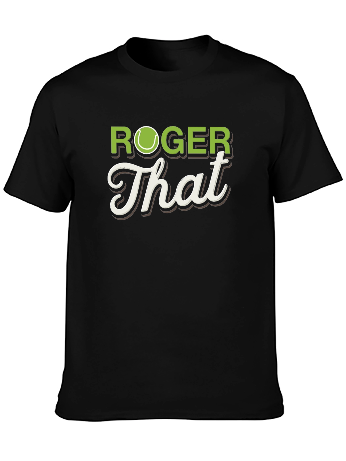 Black Roger That Tennis T-Shirt - Funny Player Tee view 3