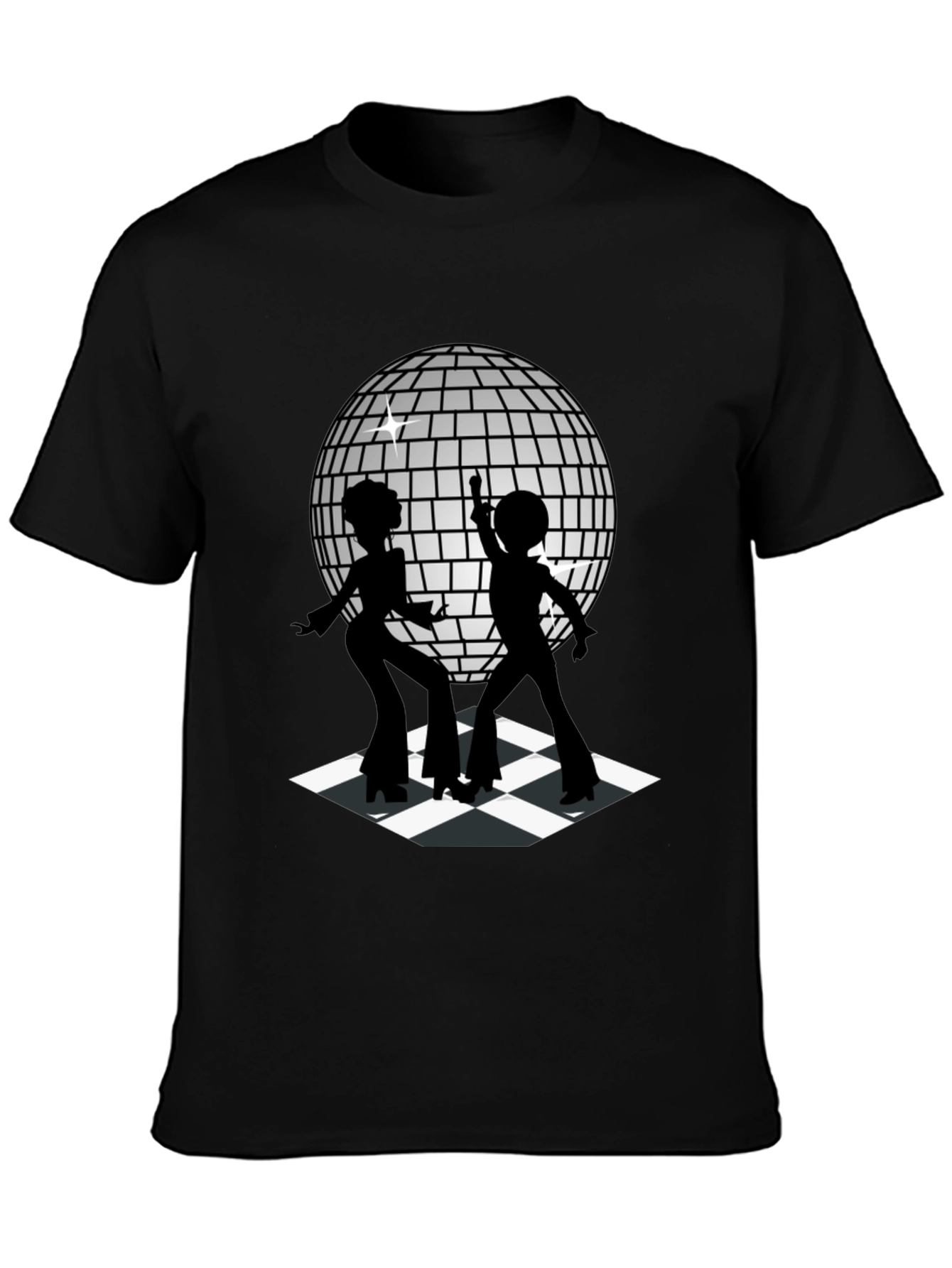 Black Retro Disco Dance T-Shirt - Black view 3