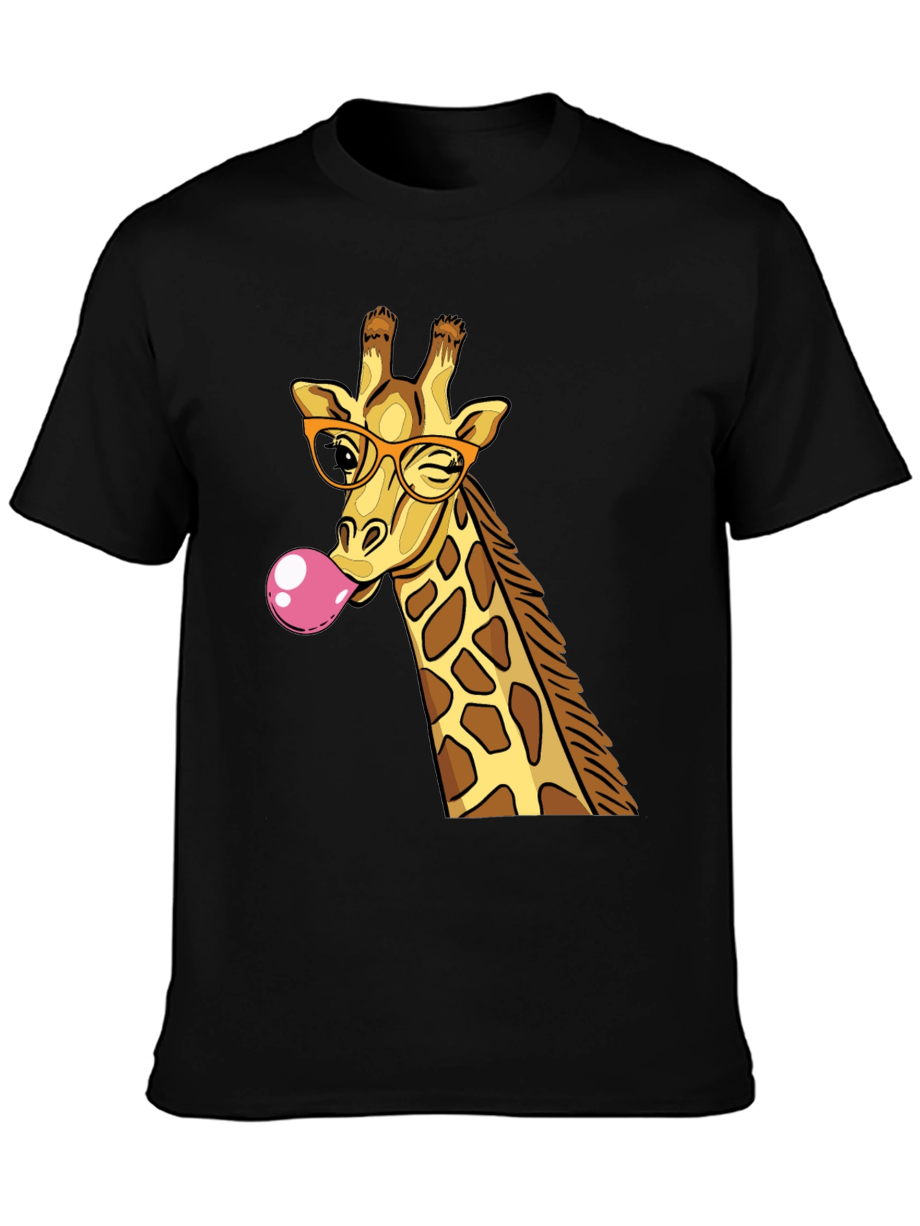 Black Giraffe Bubble Gum Graphic T-Shirt view 3