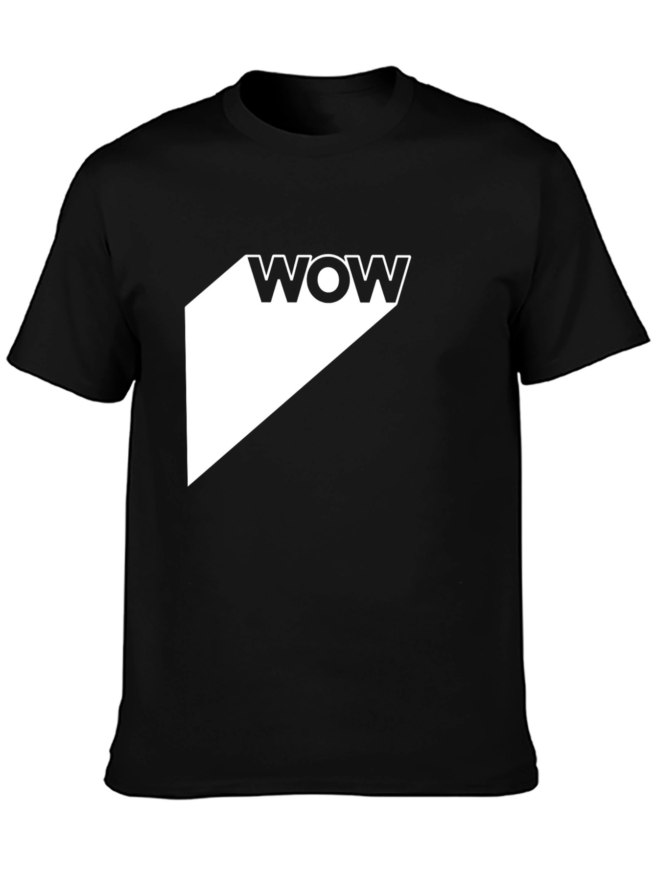 Black WOW Graphic Tee - Modern Black T-Shirt view 3