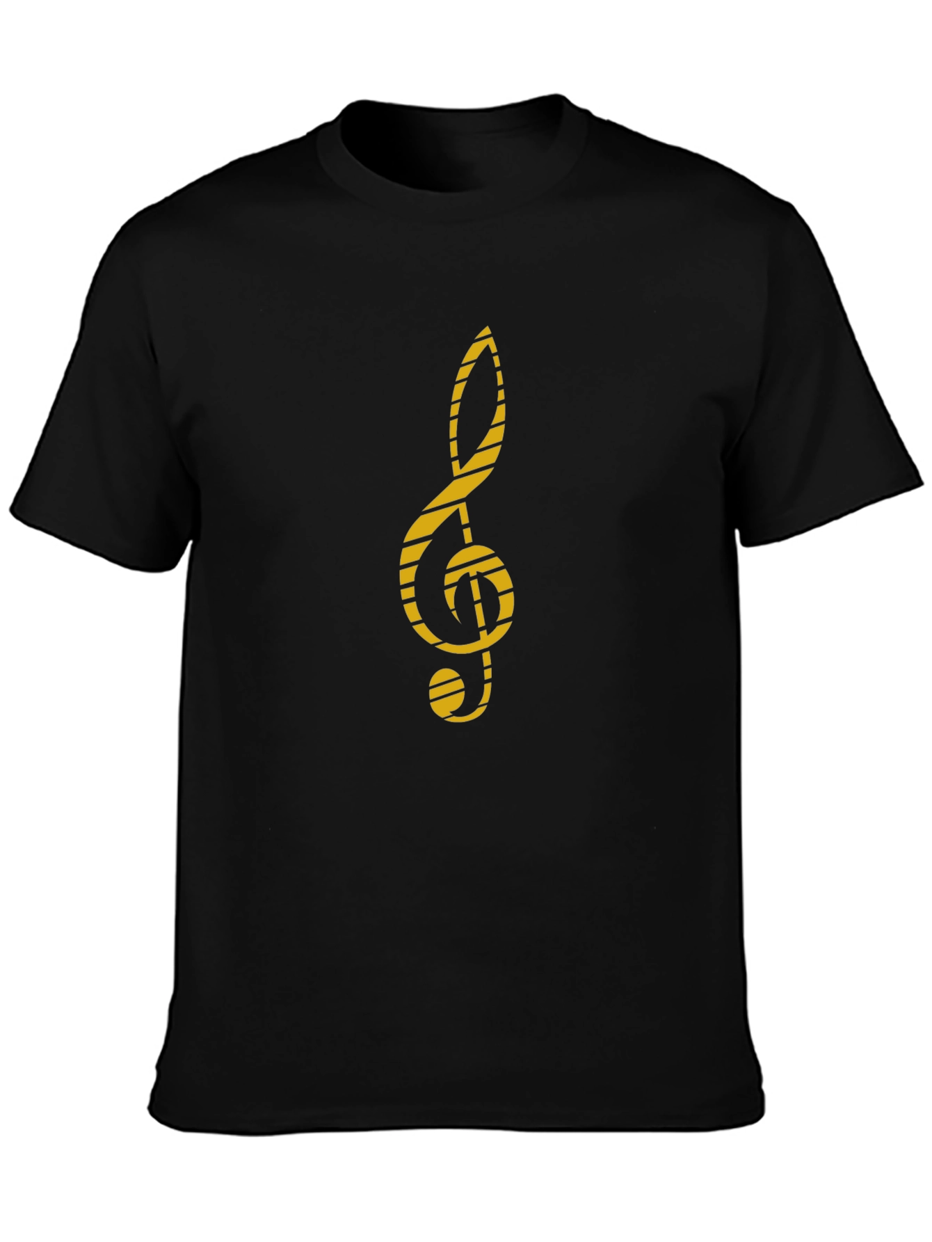Black Treble Clef Graphic Tee - Music Lover's Black T-Shirt view 3