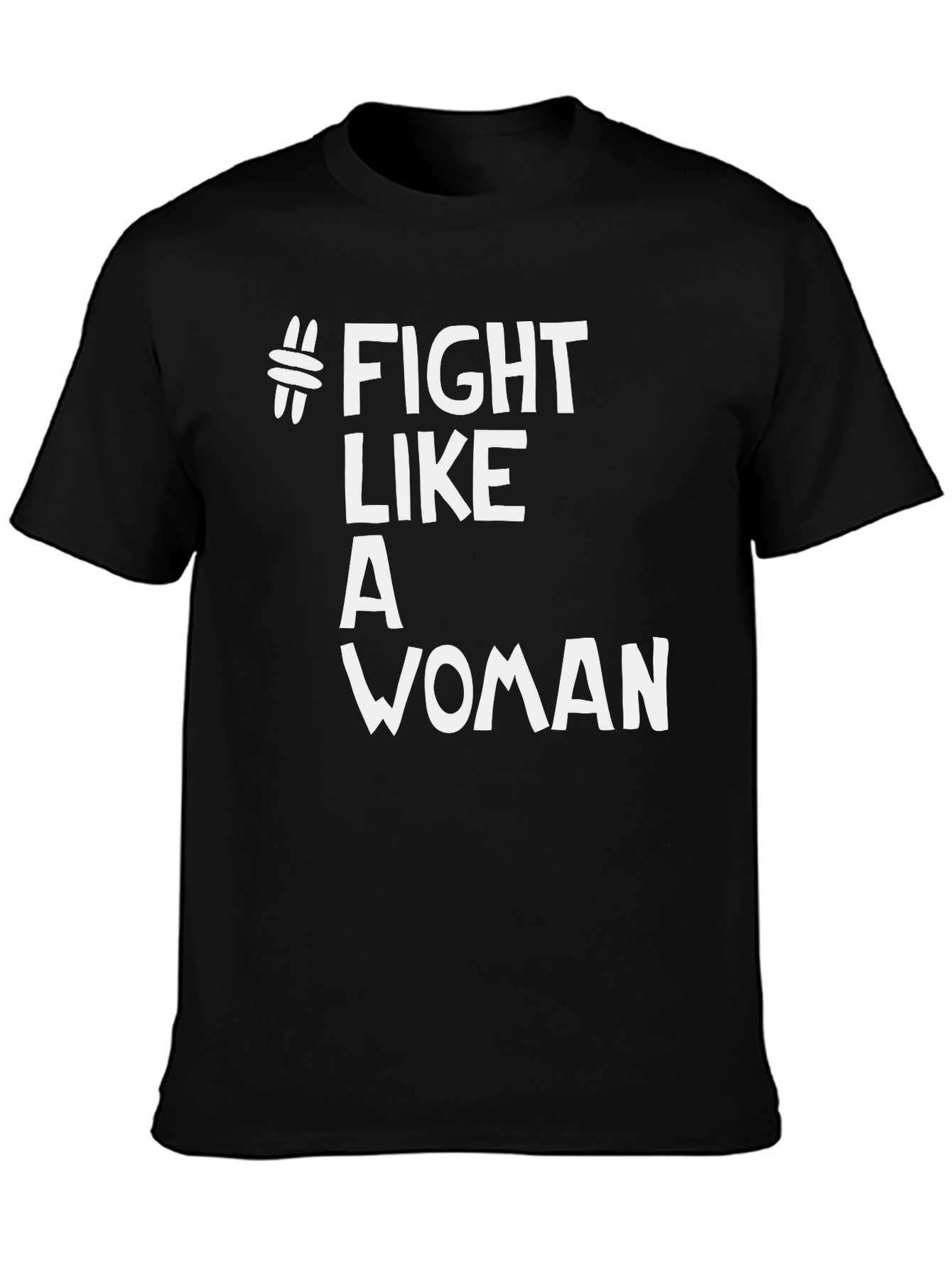 Black Fight Like A Woman T-Shirt view 3