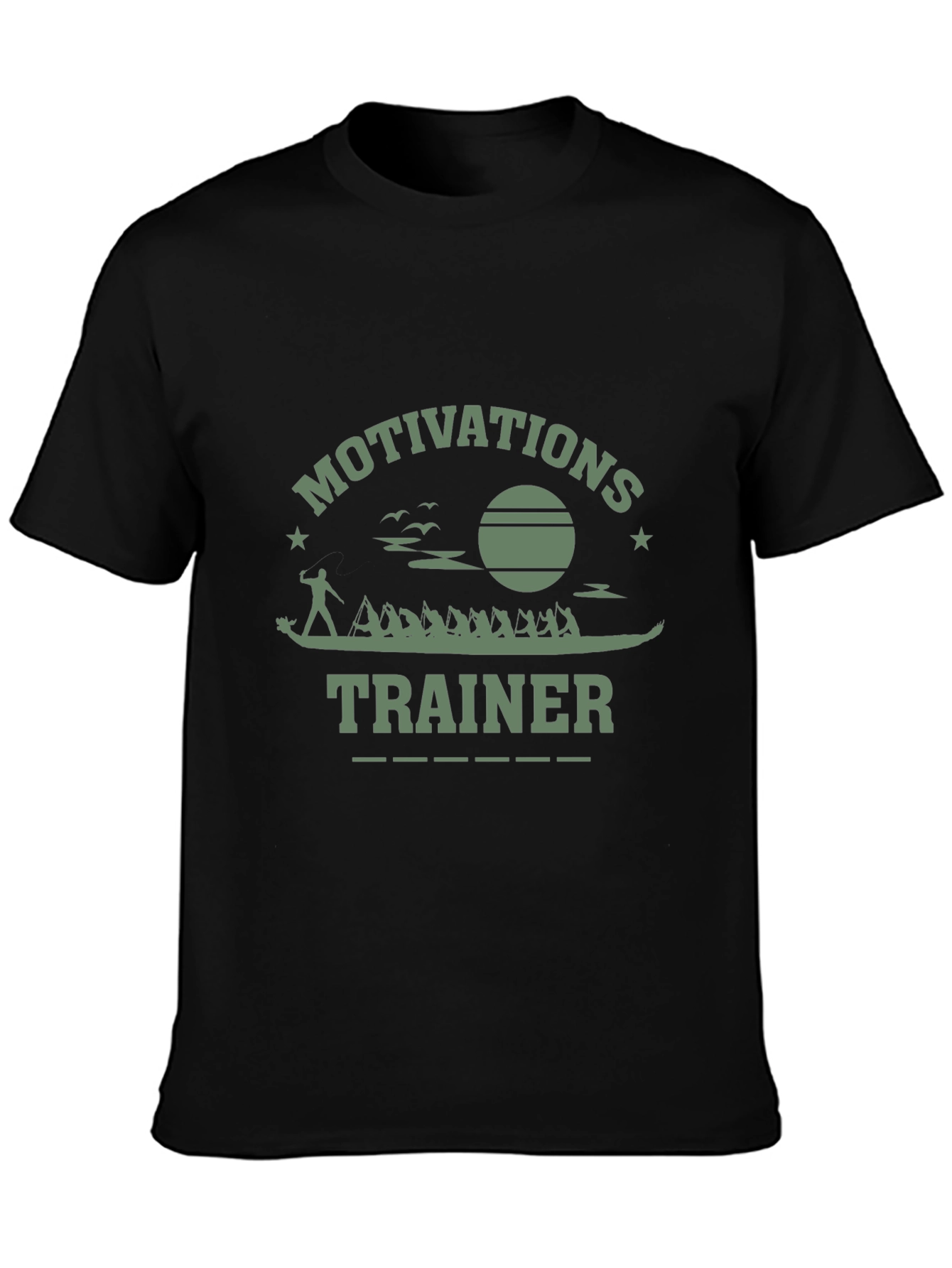 Black Motivational Trainer Graphic T-Shirt view 3